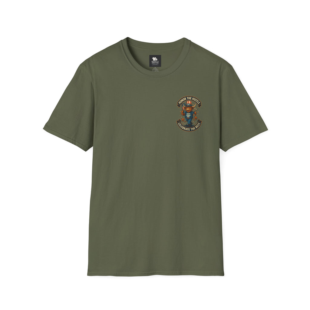 Celebrate Labor Day with Our Happy Highland Cow T-Shirt Front and Back!
