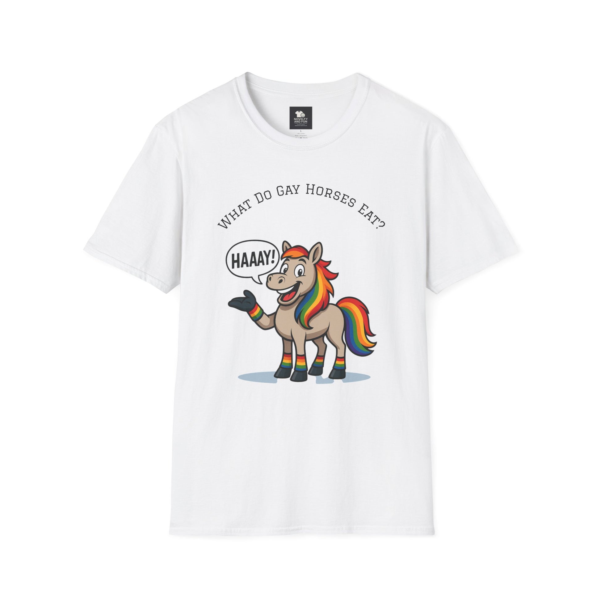 Rainbow Horse Humor T-Shirt, Gay Pride Tee, Funny Animal Shirt, LGBT Unisex