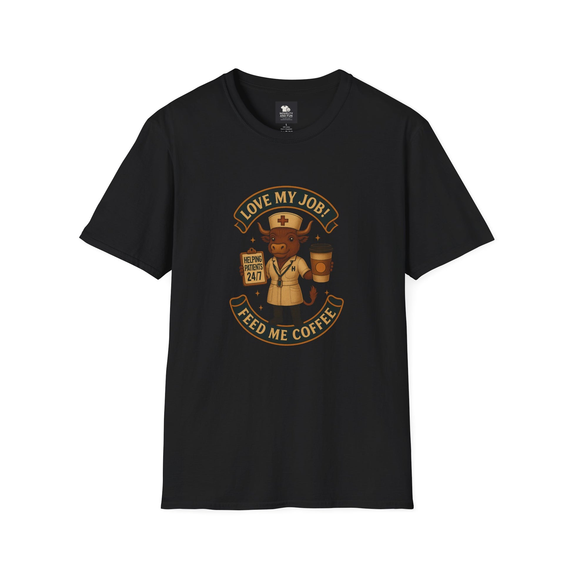Funny HCA Highland Cow Coffee Lover Softstyle T-Shirt