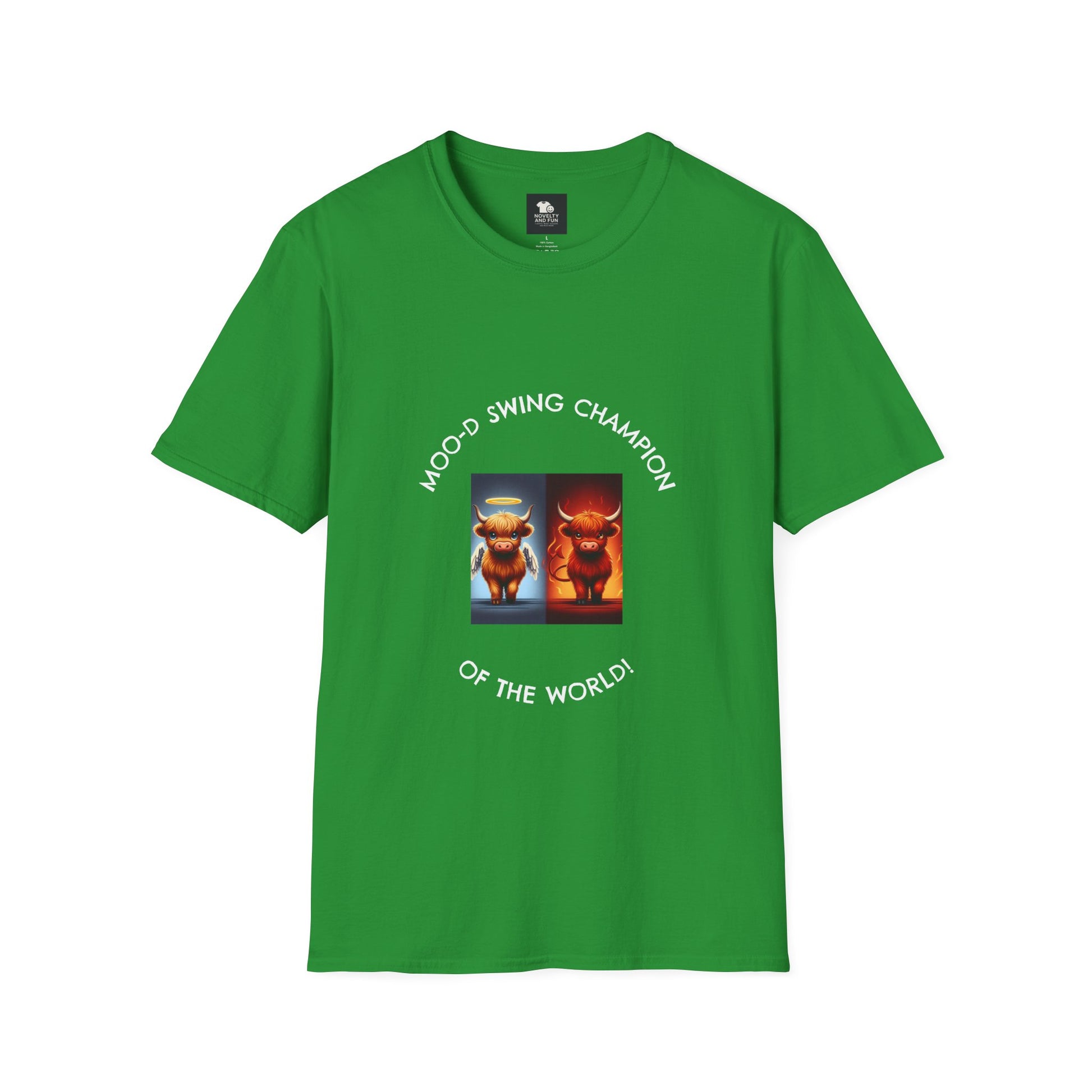 Highland Cow Mood Swings Tee - Holy Cow, Hell No, Fun Shirt, Cow Lover Gift,
