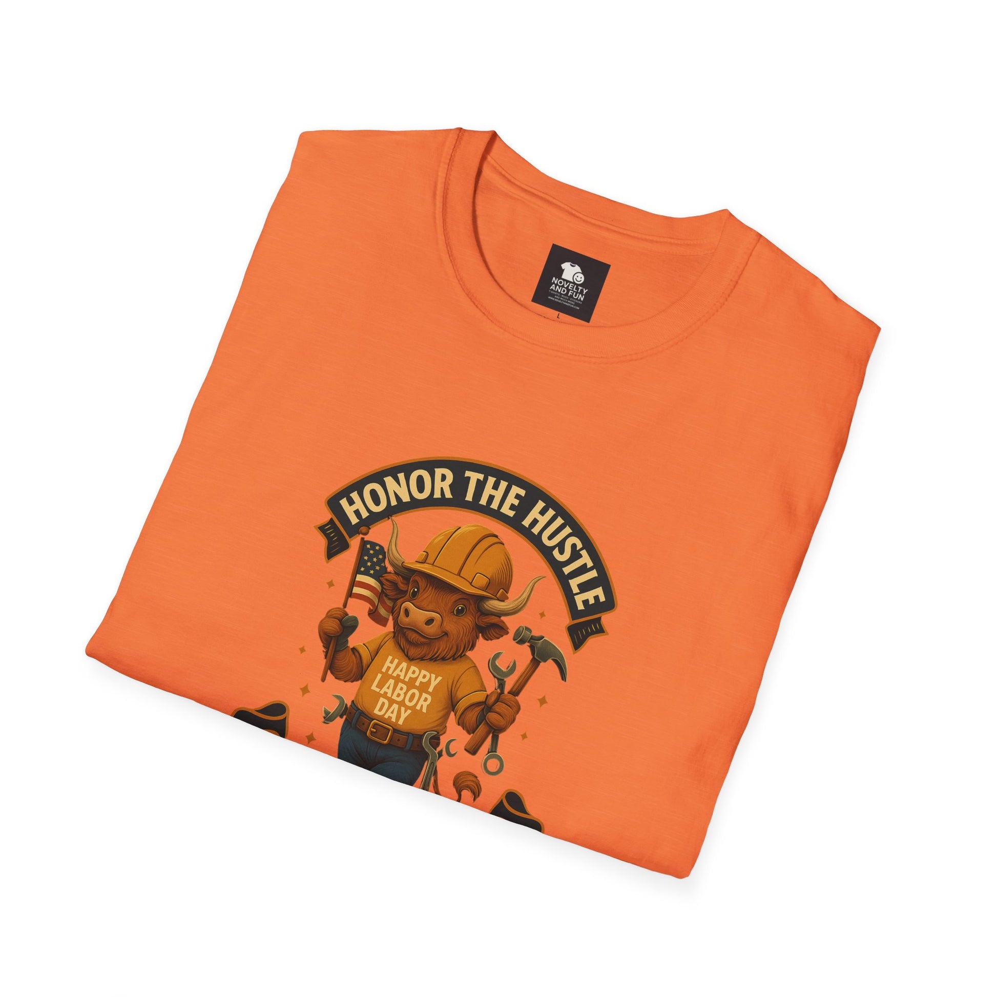 Honor The Hustle Unisex Graphic T-Shirt - Labor Day Construction Tee