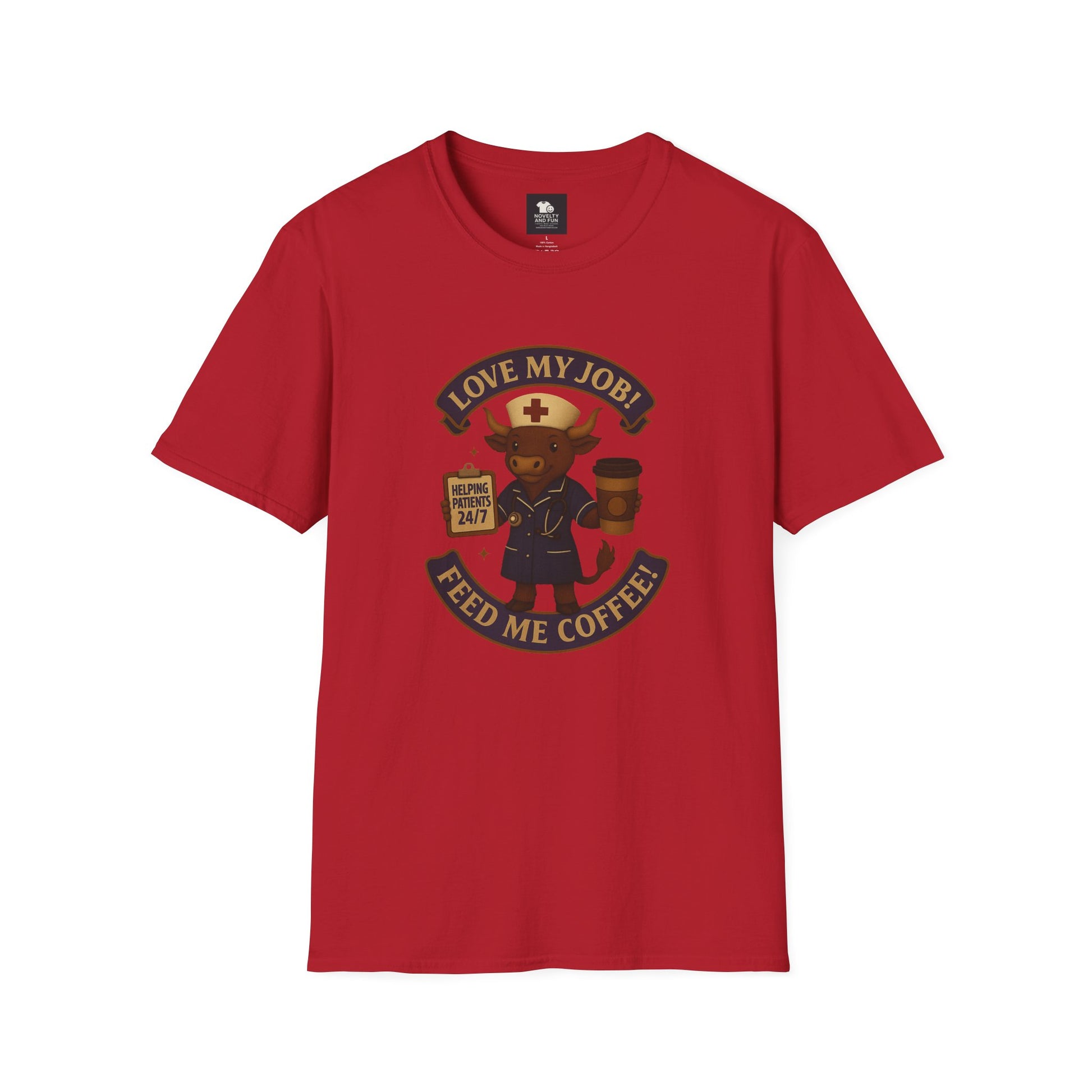Funny Nurse Coffee Lover T-Shirt - Unisex Softstyle