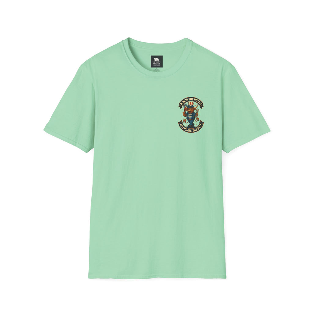 Celebrate Labor Day with Our Happy Highland Cow T-Shirt Front and Back!