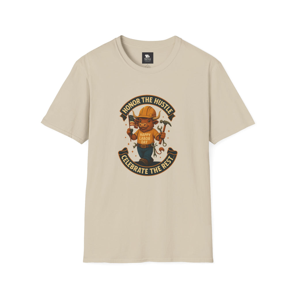 Honor The Hustle Unisex Graphic T-Shirt - Labor Day Construction Tee