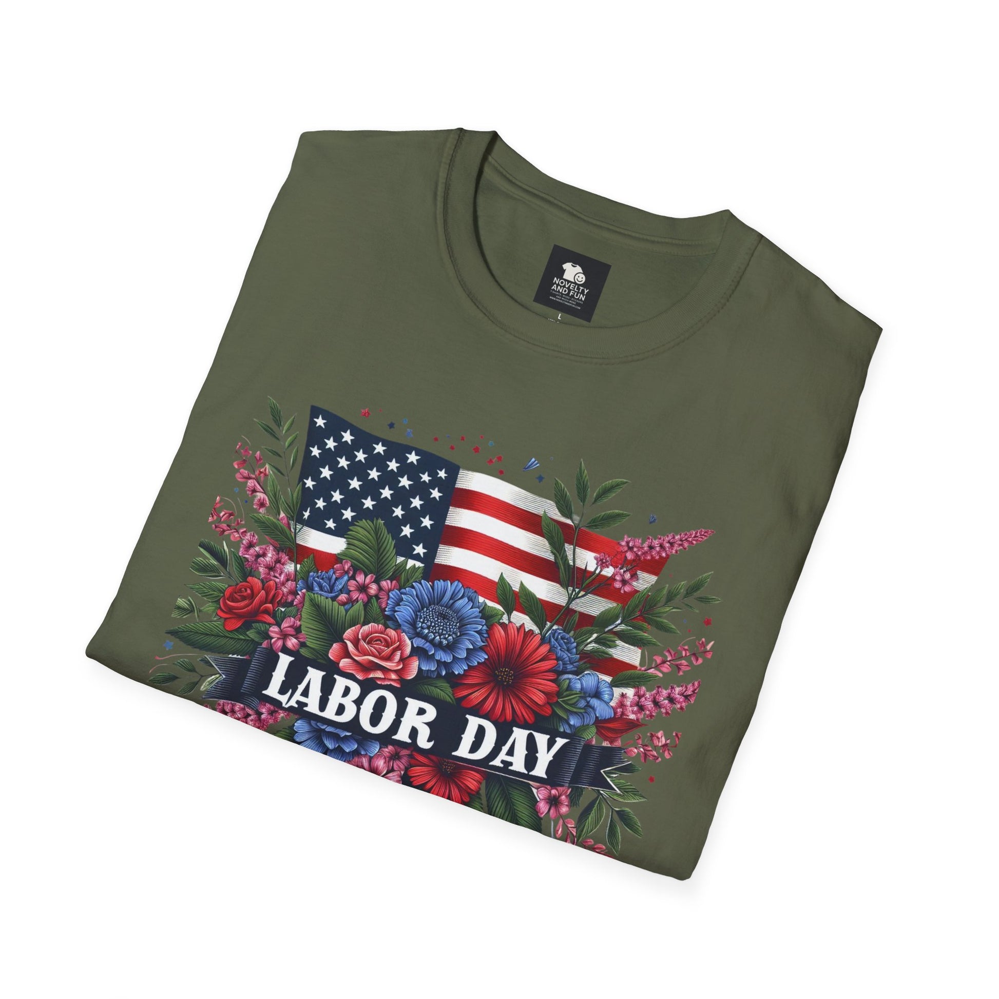 Labor Day Floral T-Shirt, Patriotic Tee