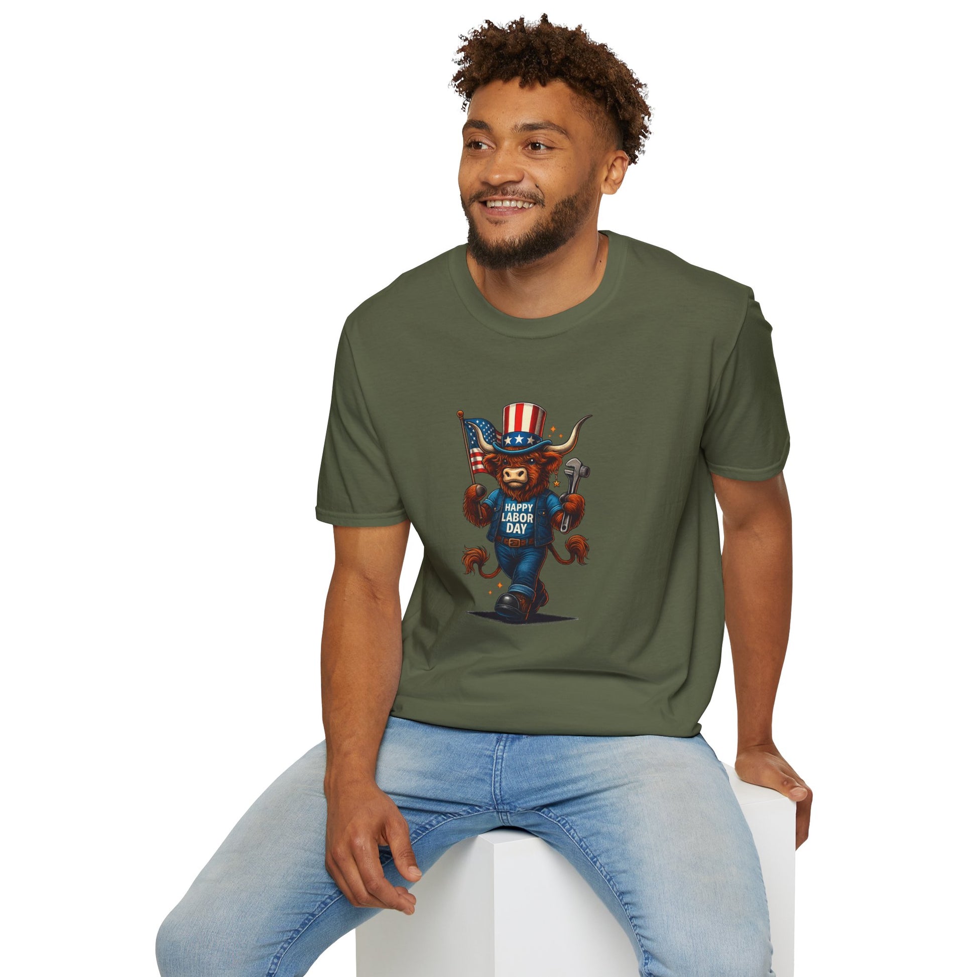 Happy Labor Day Highland Cow T-Shirt