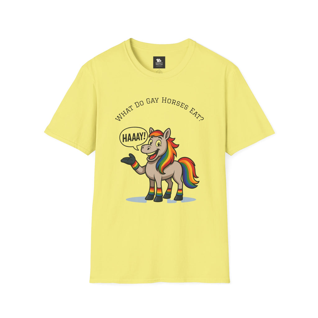 Rainbow Horse Humor T-Shirt, Gay Pride Tee, Funny Animal Shirt, LGBT Unisex
