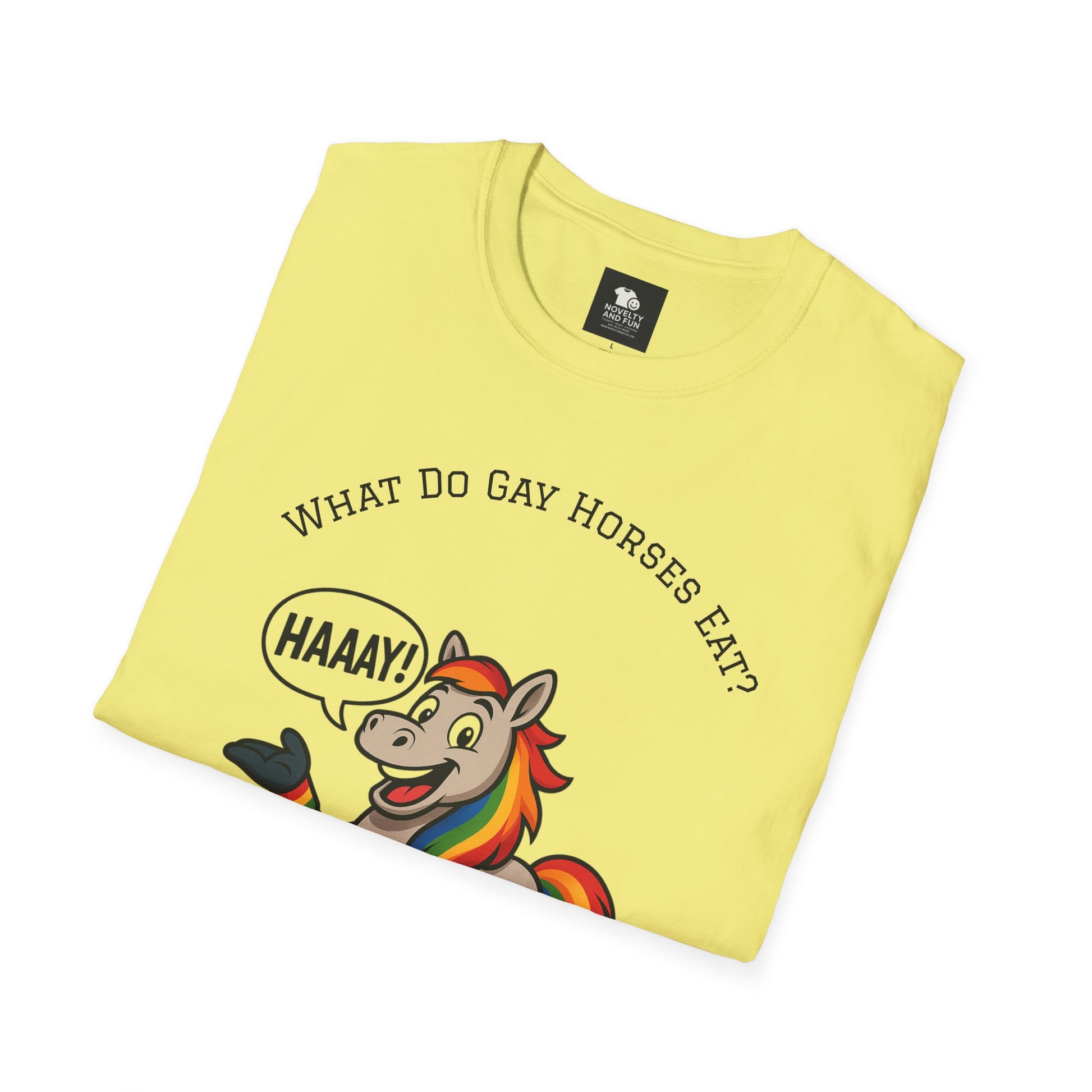 Rainbow Horse Humor T-Shirt, Gay Pride Tee, Funny Animal Shirt, LGBT Unisex