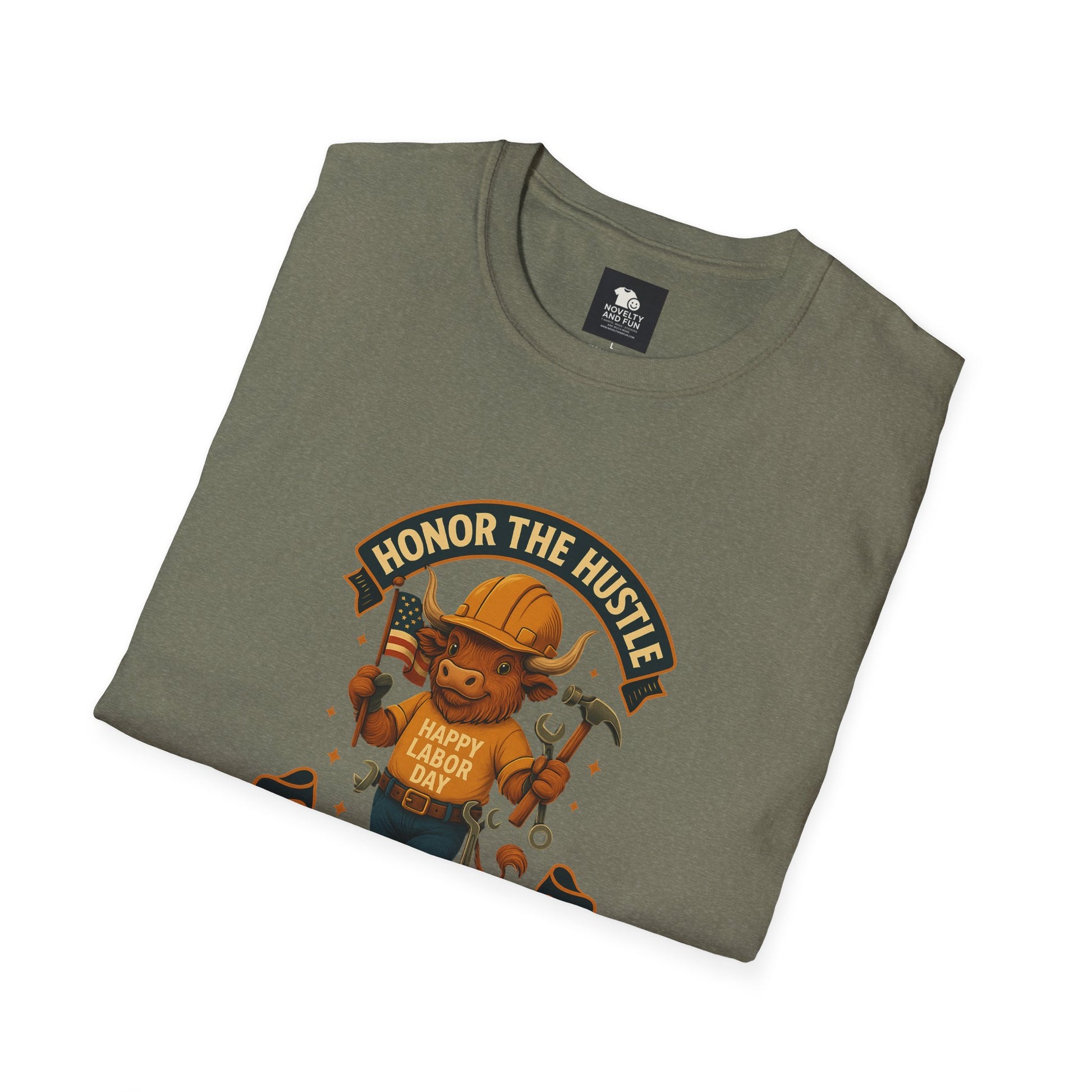 Honor The Hustle Unisex Graphic T-Shirt - Labor Day Construction Tee