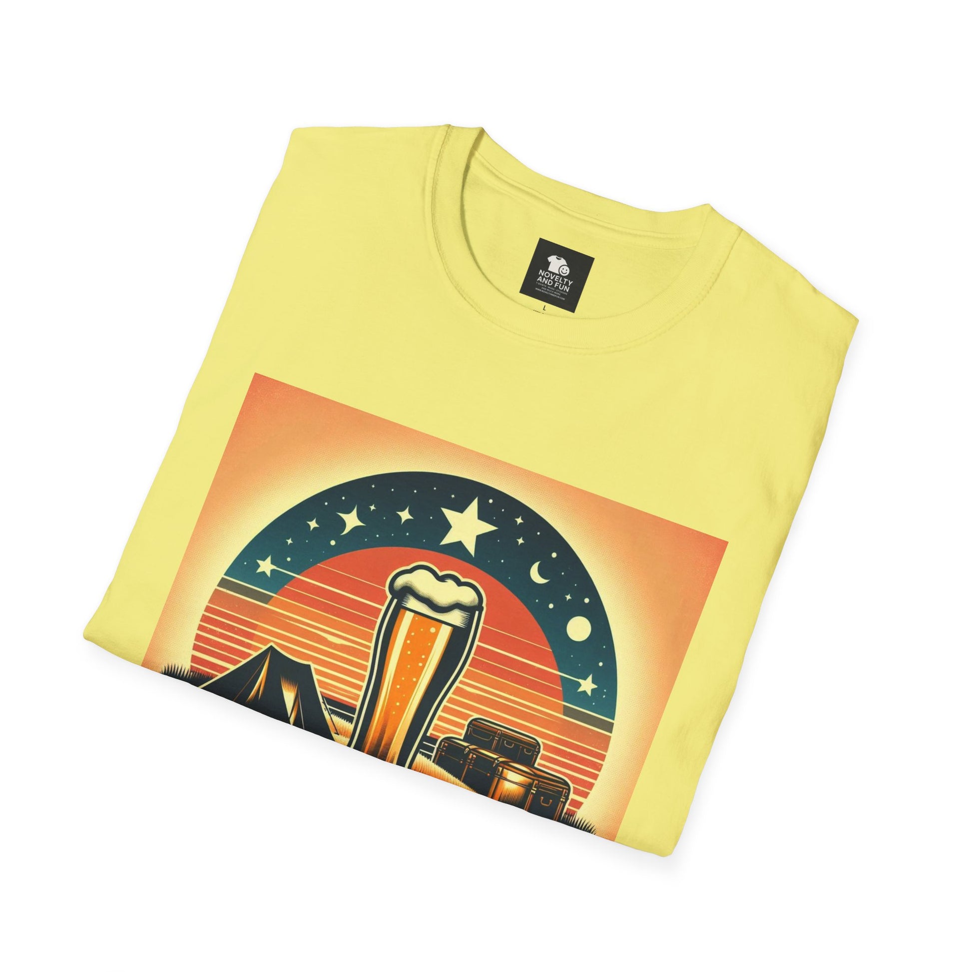Vintage Beer Graphic Unisex T-Shirt | Retro Style Tee for Beer Lovers and Camping