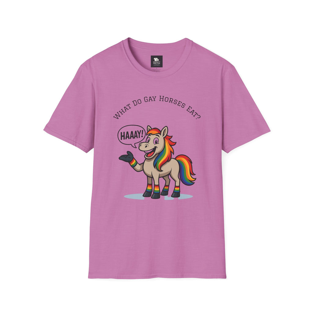 Rainbow Horse Humor T-Shirt, Gay Pride Tee, Funny Animal Shirt, LGBT Unisex