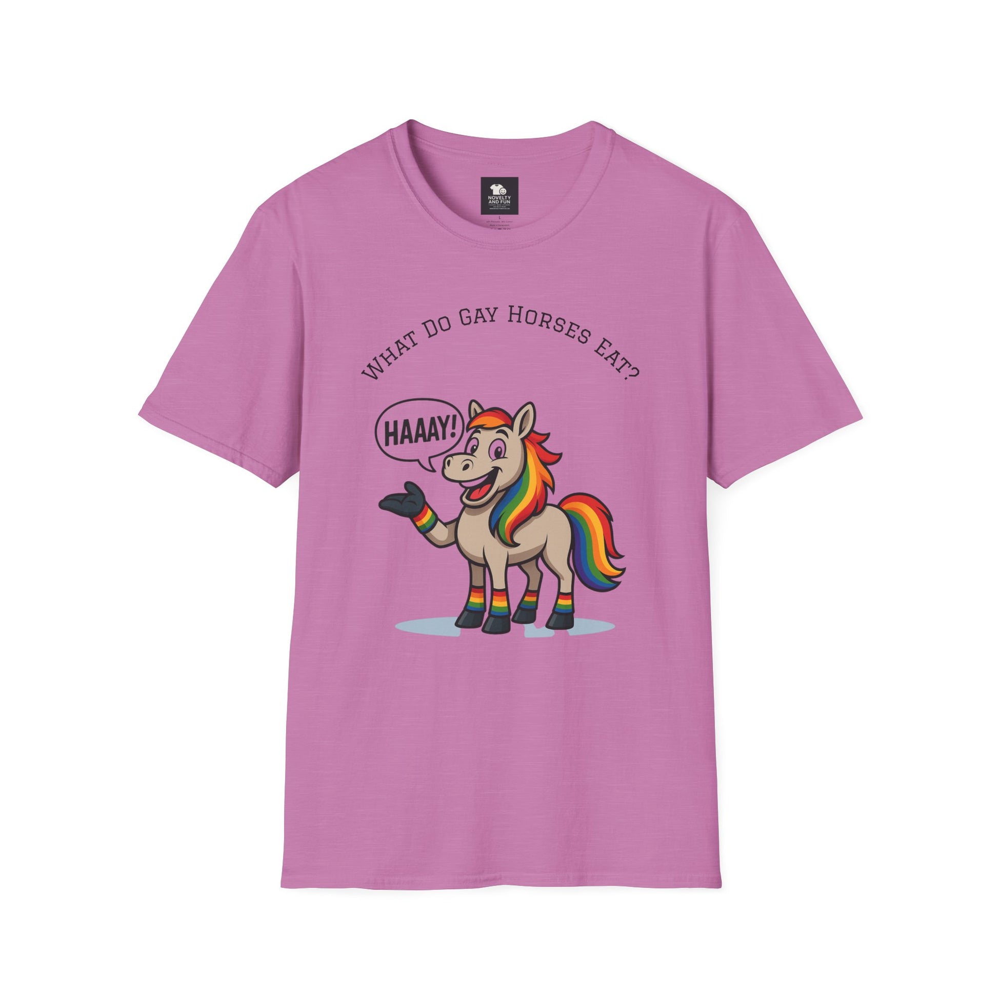 Rainbow Horse Humor T-Shirt, Gay Pride Tee, Funny Animal Shirt, LGBT Unisex