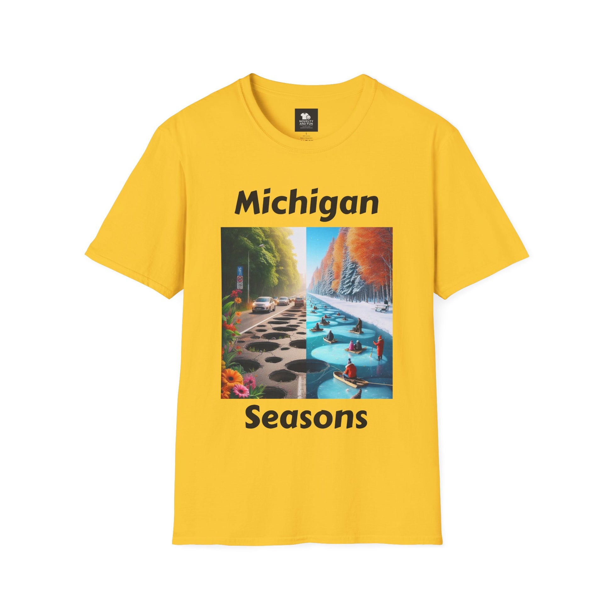 Michigan Seasons Unisex T-Shirt | Great Lakes Gift, Nature Enthusiast Apparel,