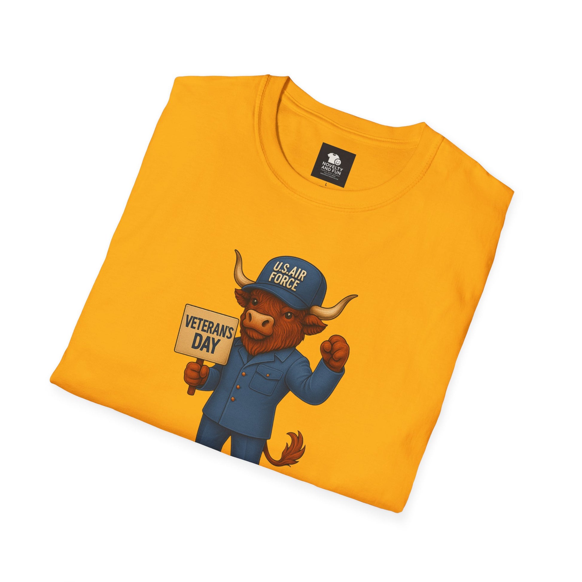 Air Force Veteran's Day Highland Cow T-Shirt