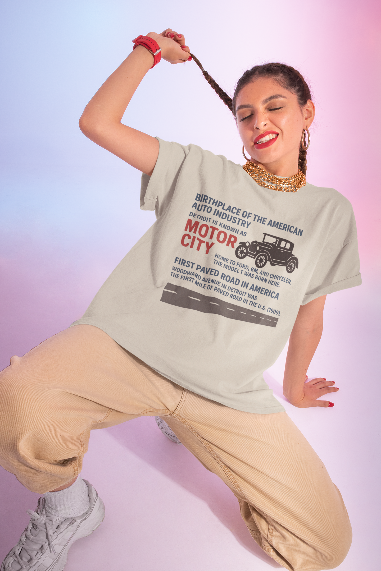 Motor City T-Shirt - Detroit Auto Heritage Vintage Car Lover Gift