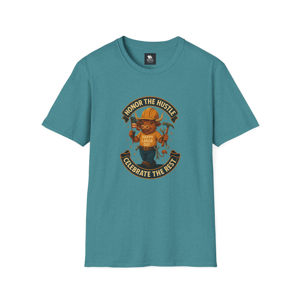 Honor The Hustle Unisex Graphic T-Shirt - Labor Day Construction Tee