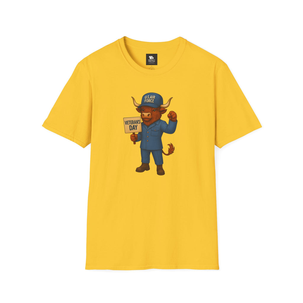 Air Force Veteran's Day Highland Cow T-Shirt