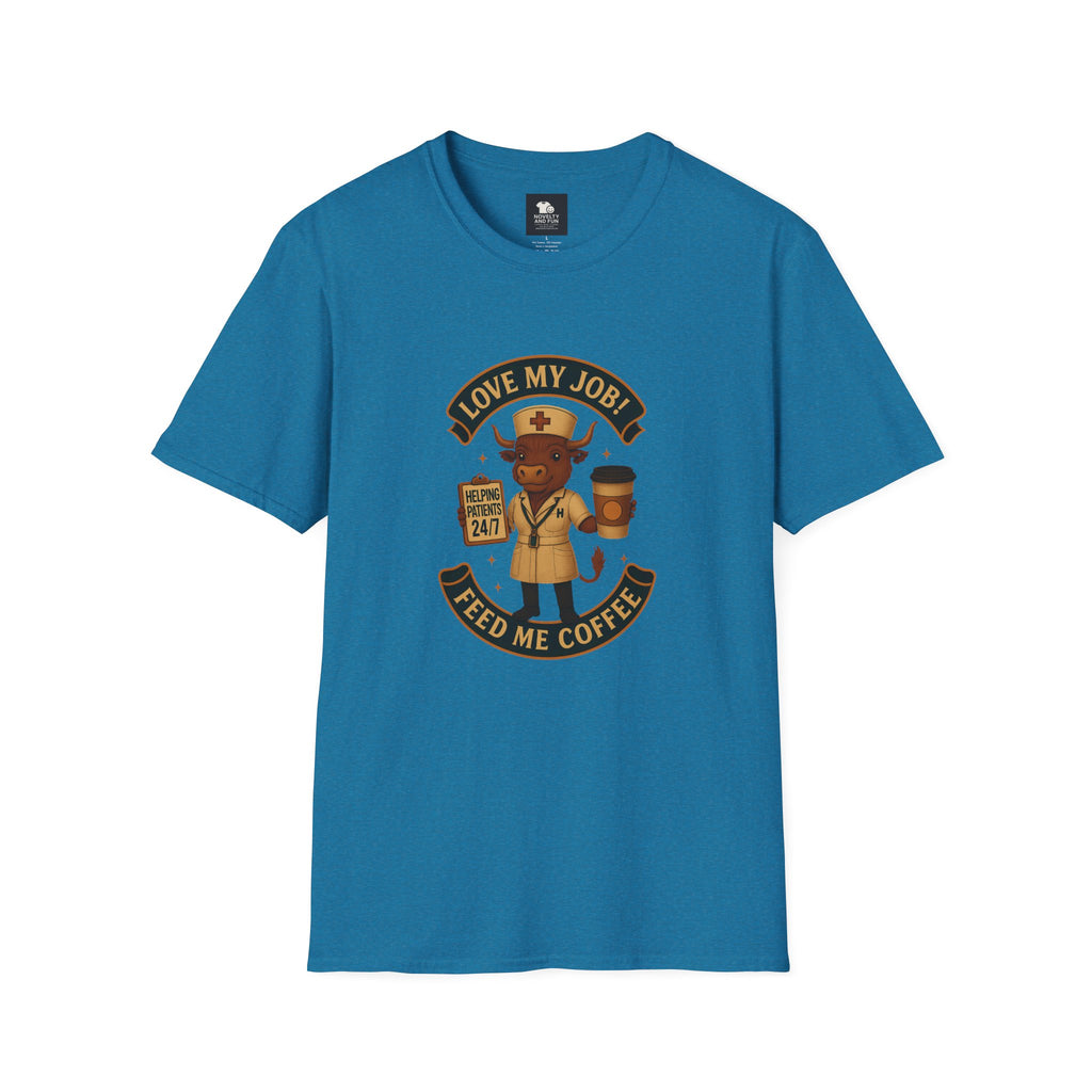 Funny HCA Highland Cow Coffee Lover Softstyle T-Shirt