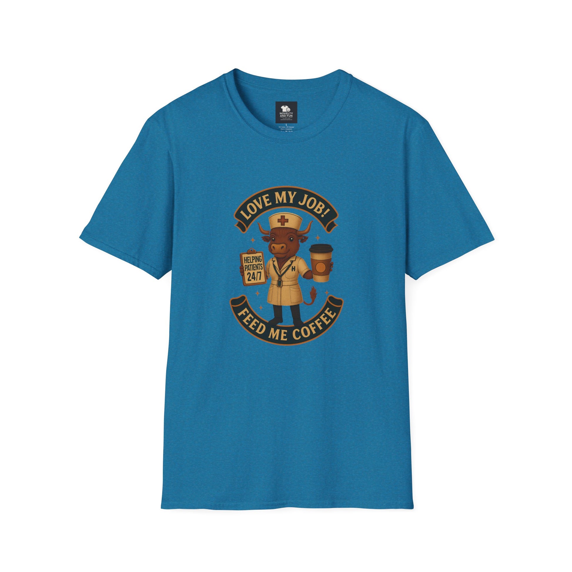 Funny HCA Highland Cow Coffee Lover Softstyle T-Shirt
