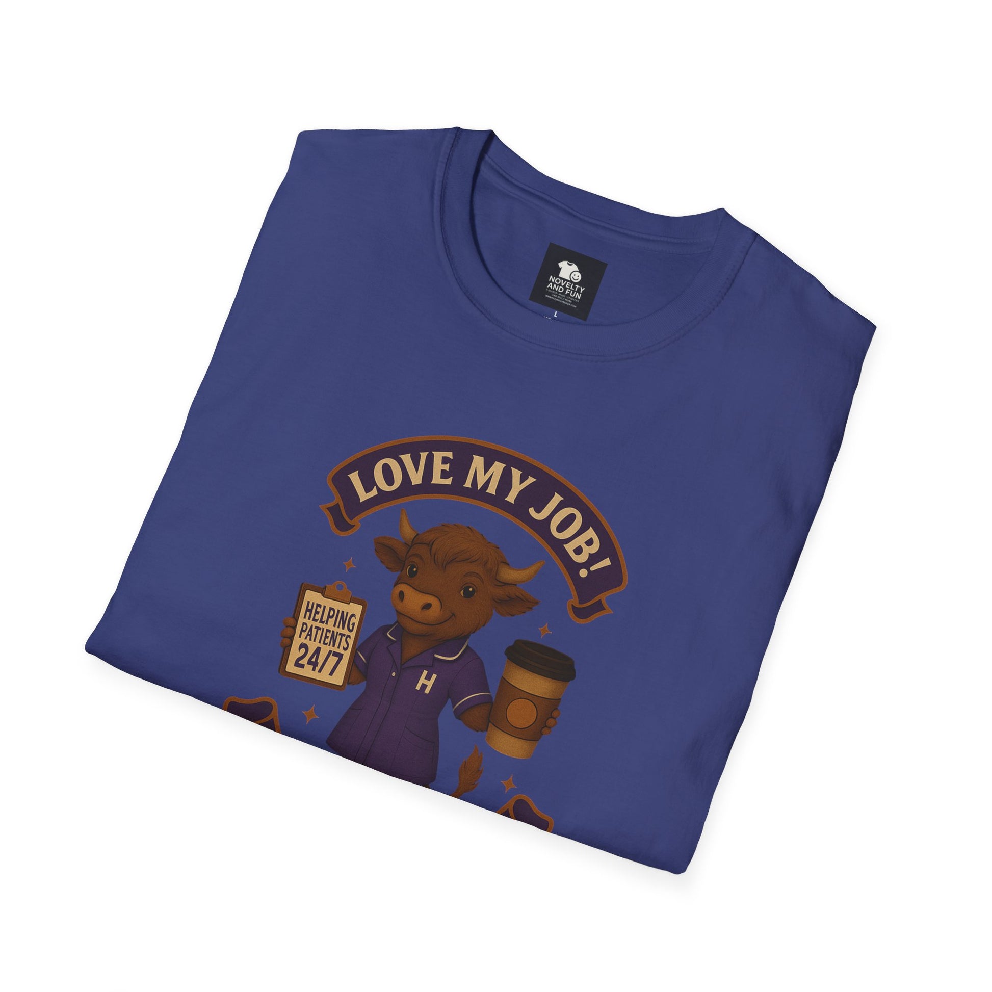 HCA Coffee Lover's Unisex T-Shirt, Funny Highland Cow Design