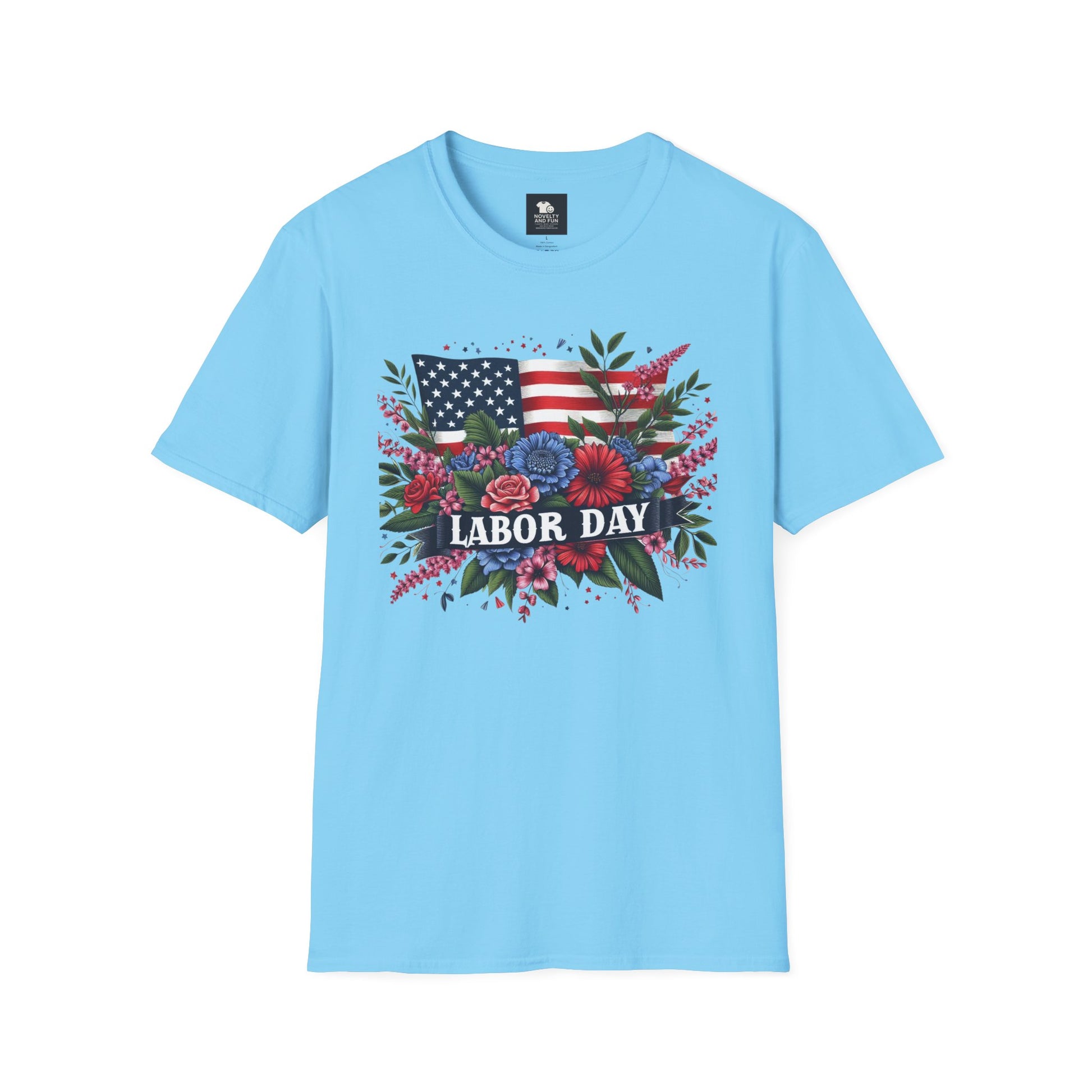Labor Day Floral T-Shirt, Patriotic Tee