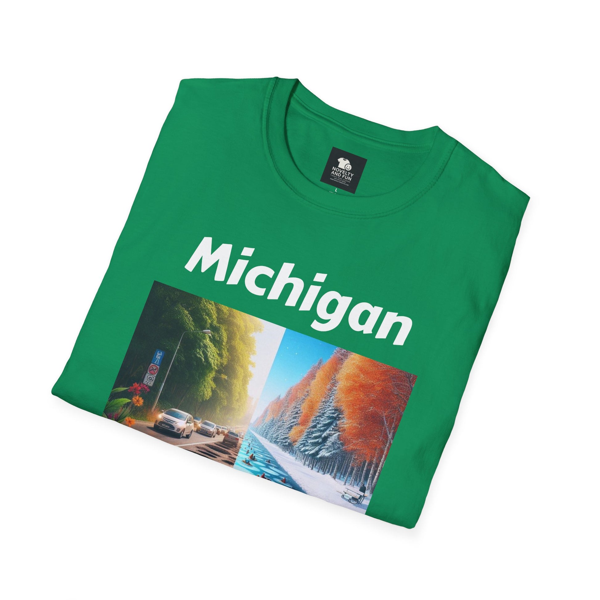 Michigan Seasons Unisex T-Shirt | Great Lakes Gift, Nature Enthusiast Apparel,