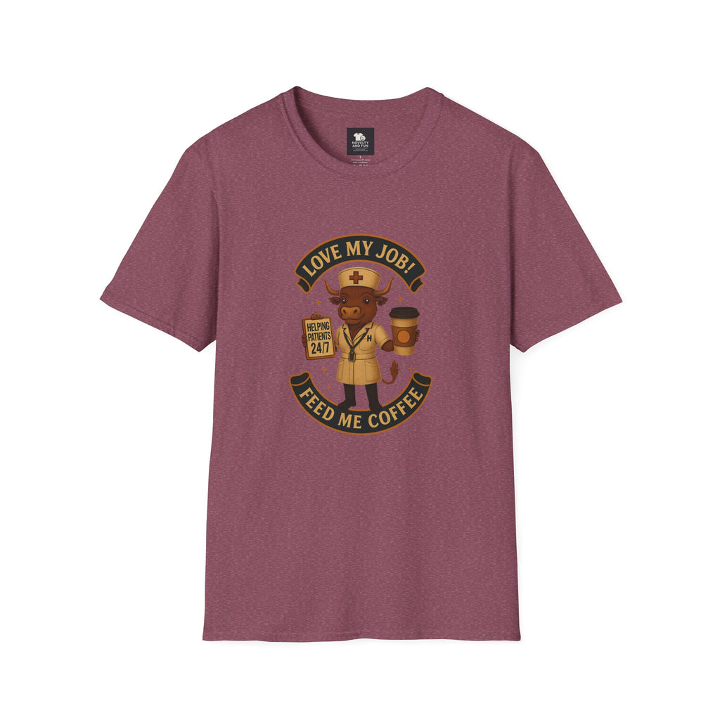 Funny HCA Highland Cow Coffee Lover Softstyle T-Shirt