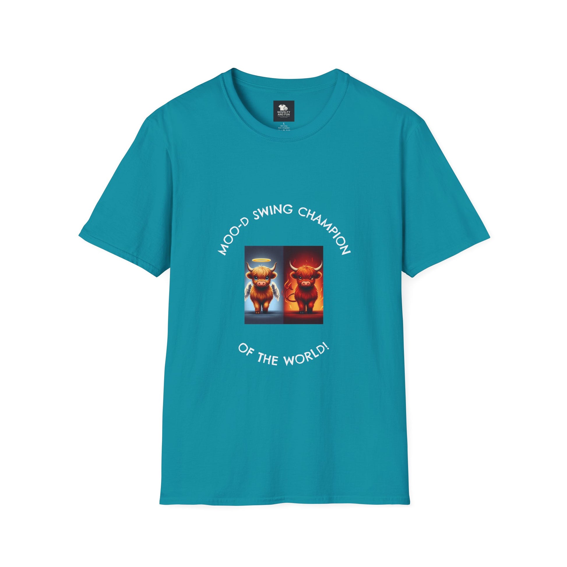 Highland Cow Mood Swings Tee - Holy Cow, Hell No, Fun Shirt, Cow Lover Gift,