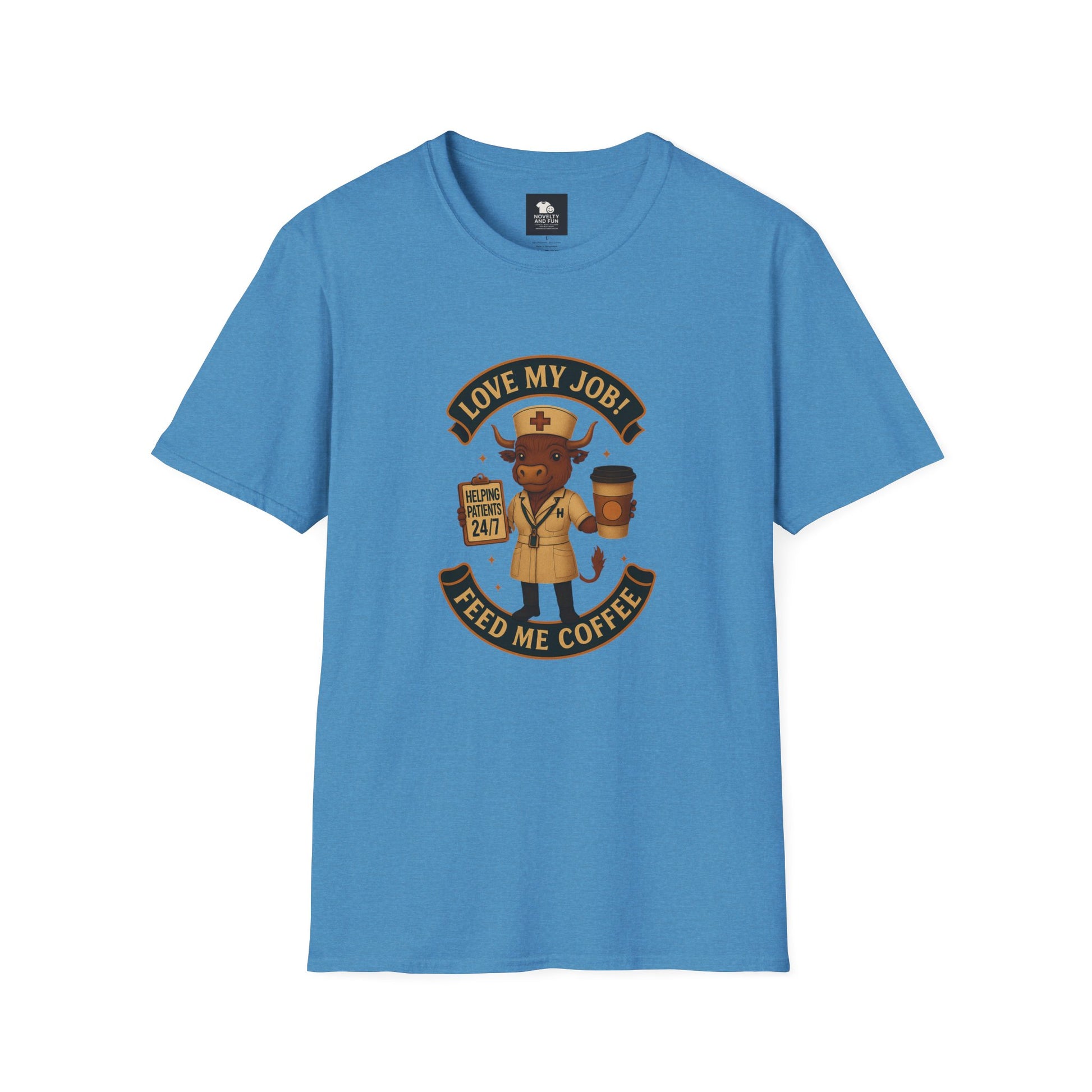 Funny HCA Highland Cow Coffee Lover Softstyle T-Shirt