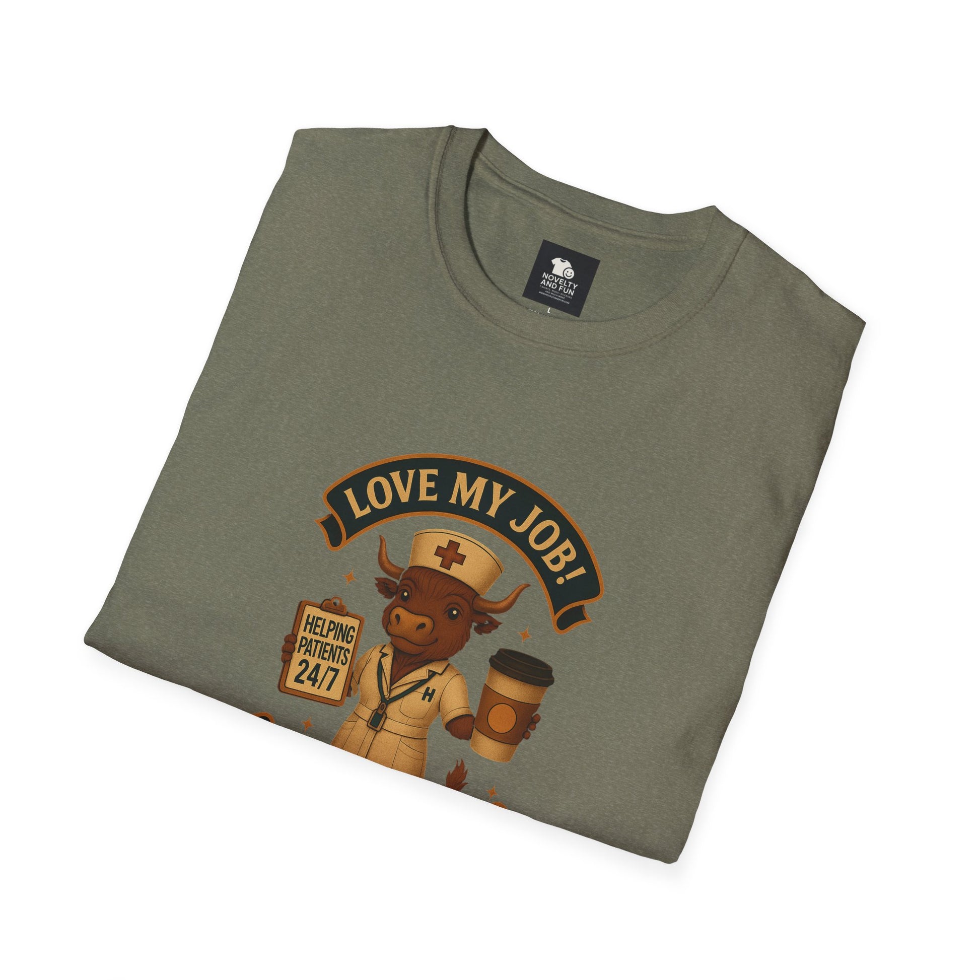 Funny HCA Highland Cow Coffee Lover Softstyle T-Shirt