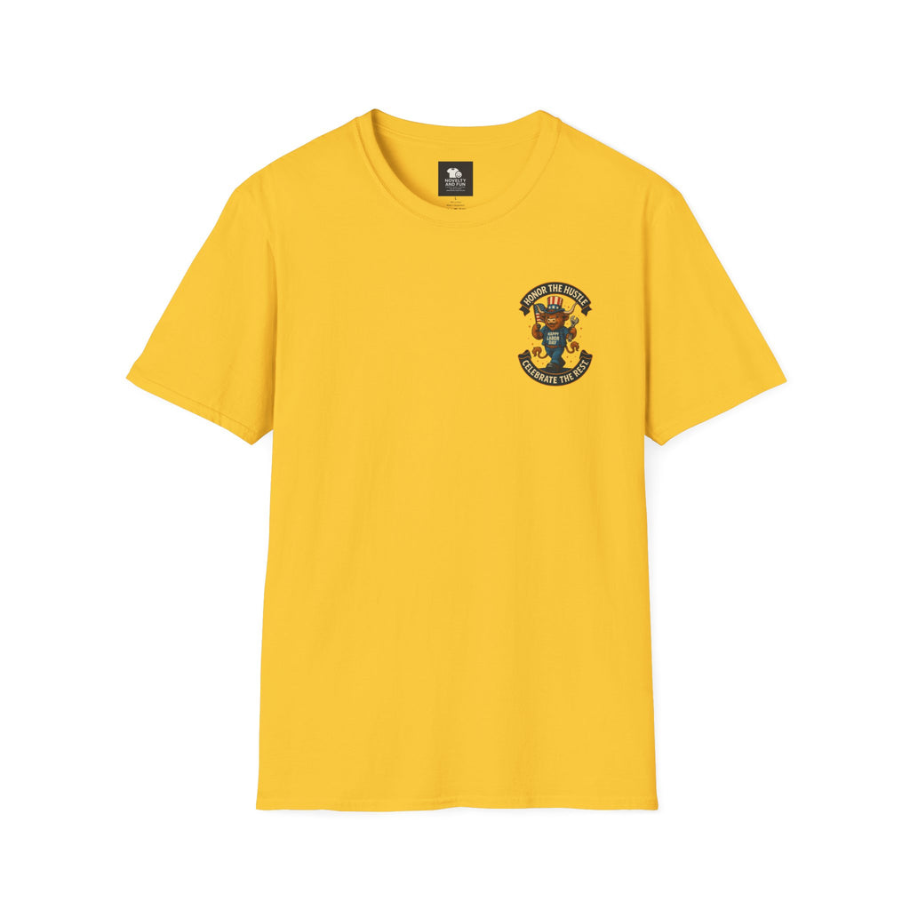 Celebrate Labor Day with Our Happy Highland Cow T-Shirt Front and Back!