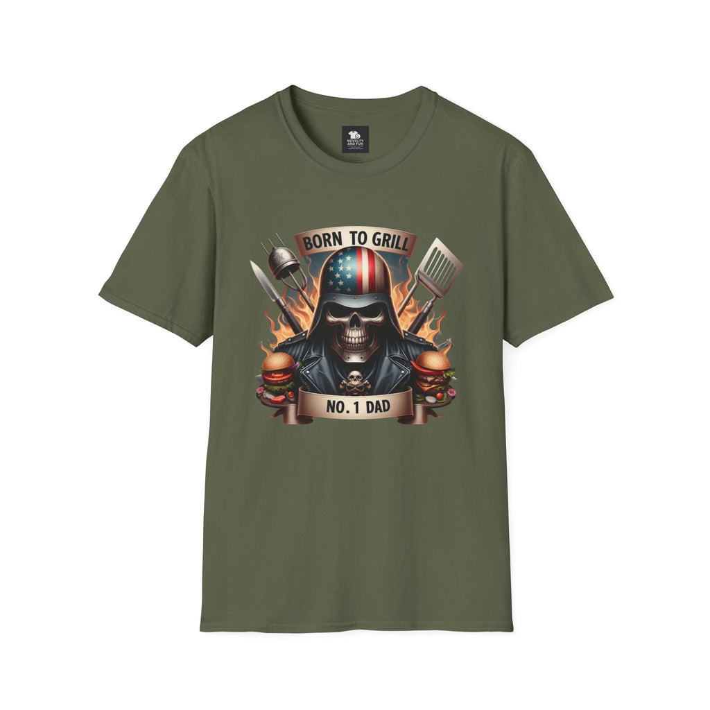 Born to Grill No. 1 Dad T-Shirt - Perfect Gift for Father's Day & BBQ Lovers