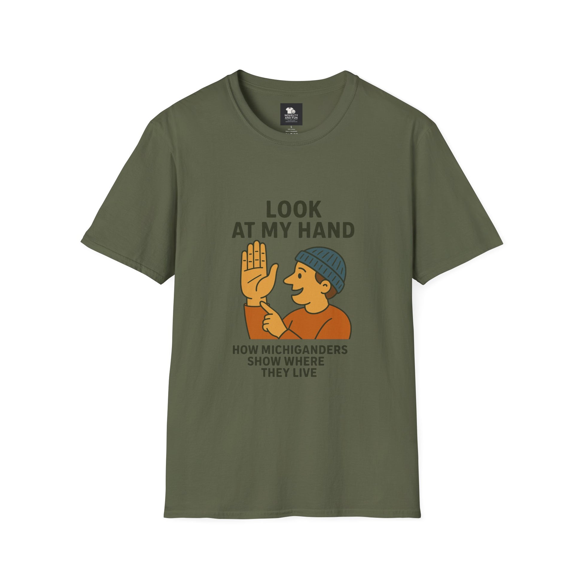 Michigan How to Show Where You Live T-Shirt, Funny Graphic Tee, Unique Gift