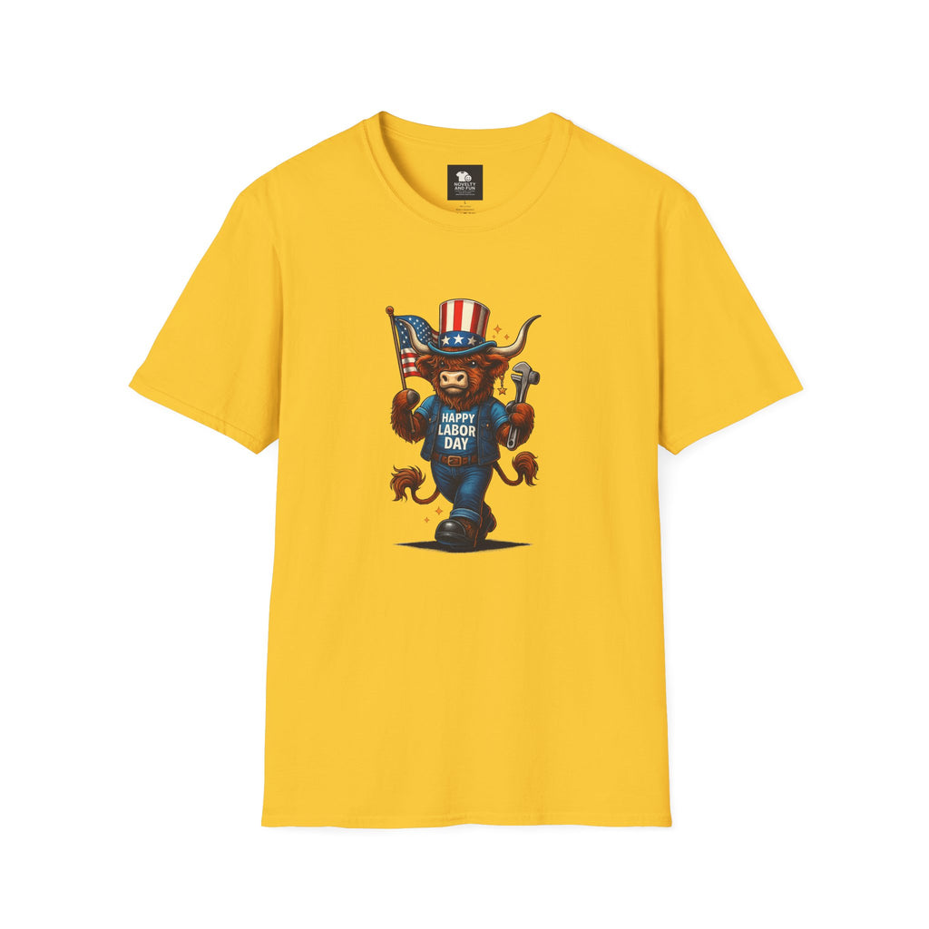 Happy Labor Day Highland Cow T-Shirt