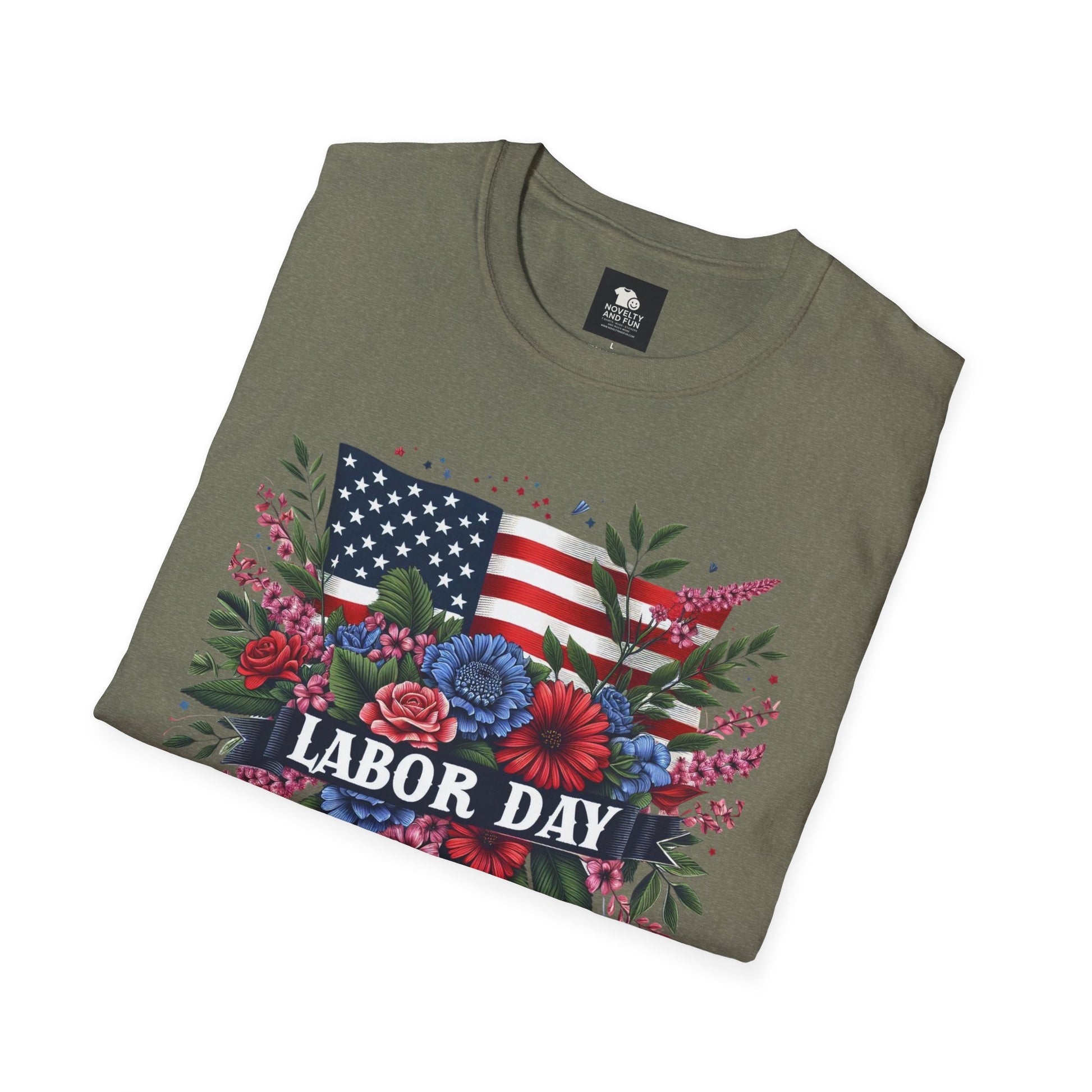 Labor Day Floral T-Shirt, Patriotic Tee