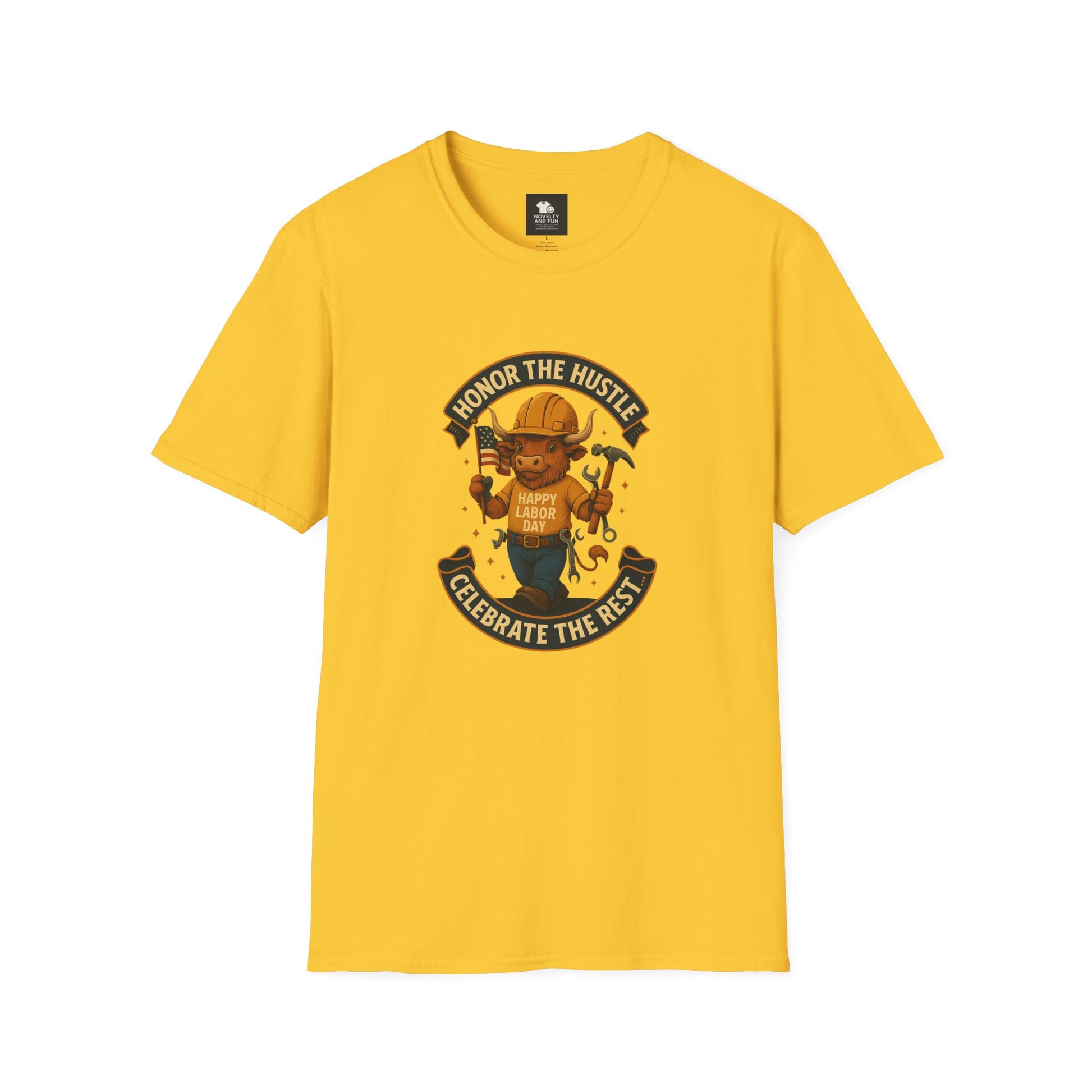 Honor The Hustle Unisex Graphic T-Shirt - Labor Day Construction Tee