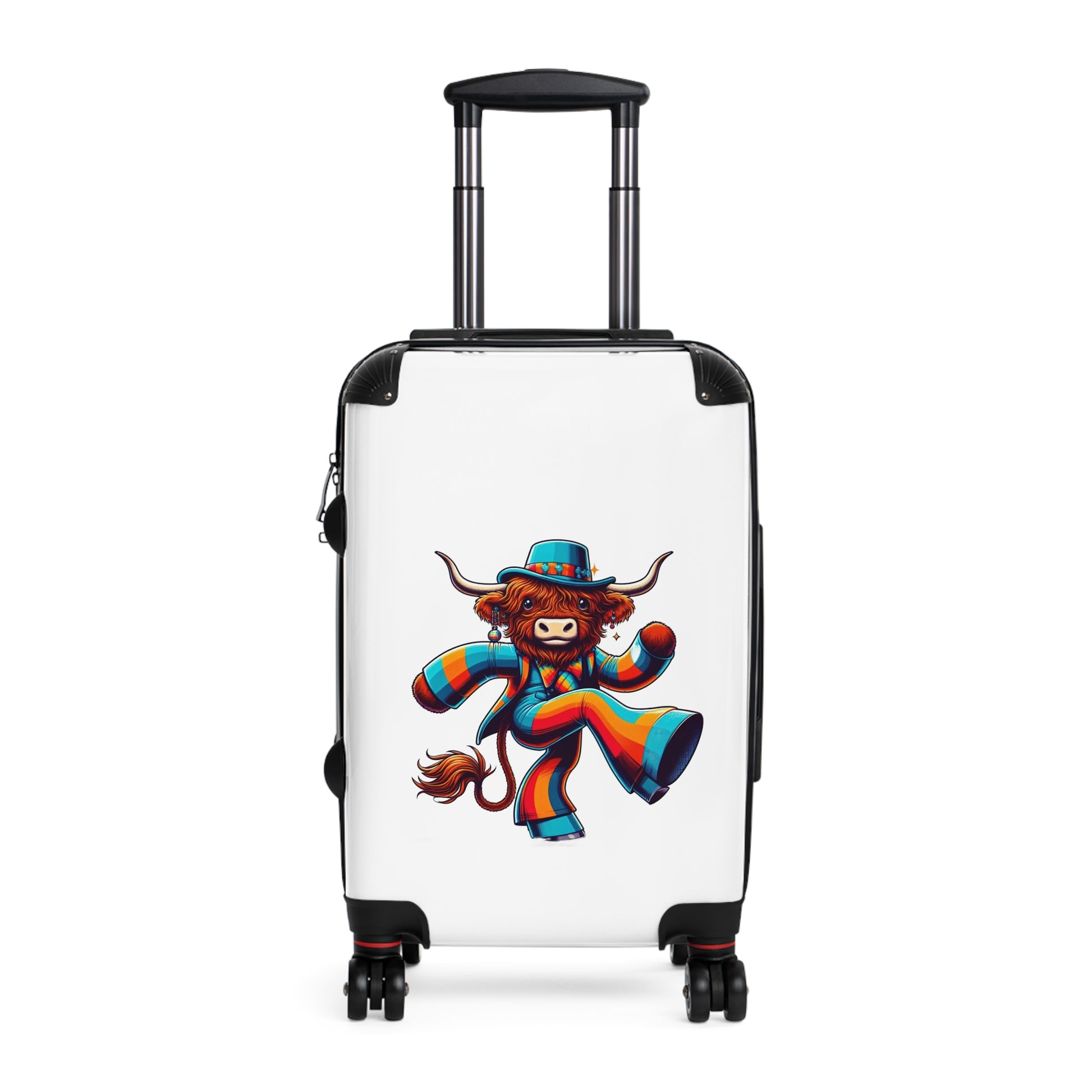 Travel Suitcase - Colorful Highland Cow Design