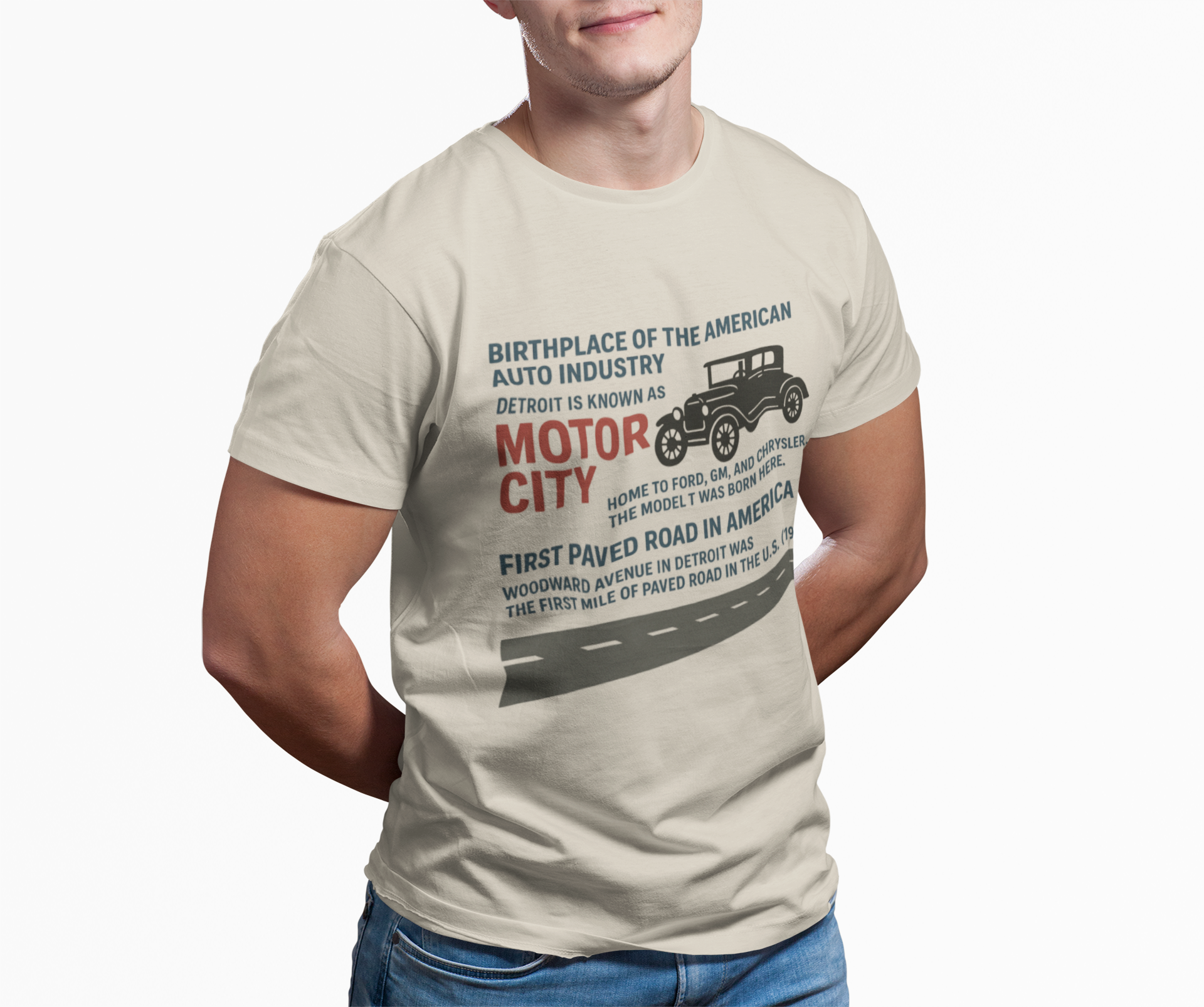 Motor City T-Shirt - Detroit Auto Heritage Vintage Car Lover Gift