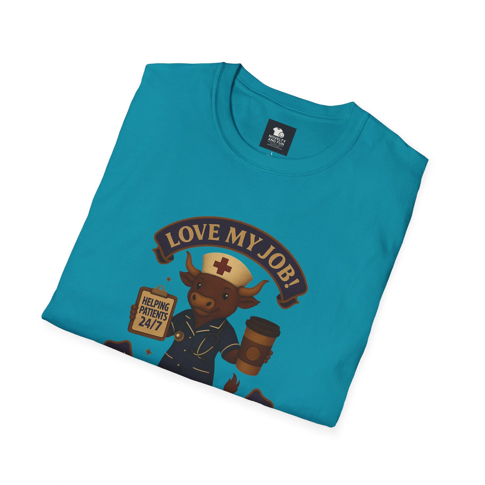 Funny Nurse Coffee Lover T-Shirt - Unisex Softstyle