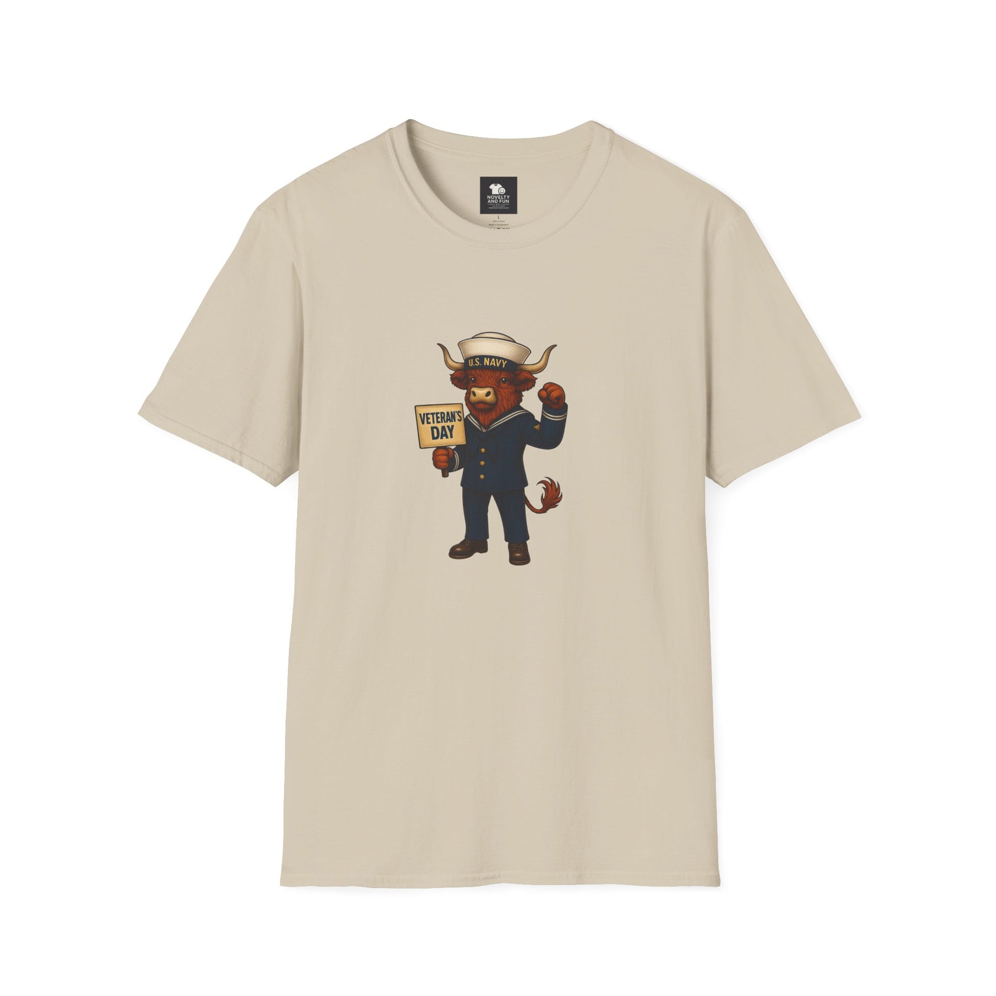 Veteran's Day Navy Highland Cow T-Shirt