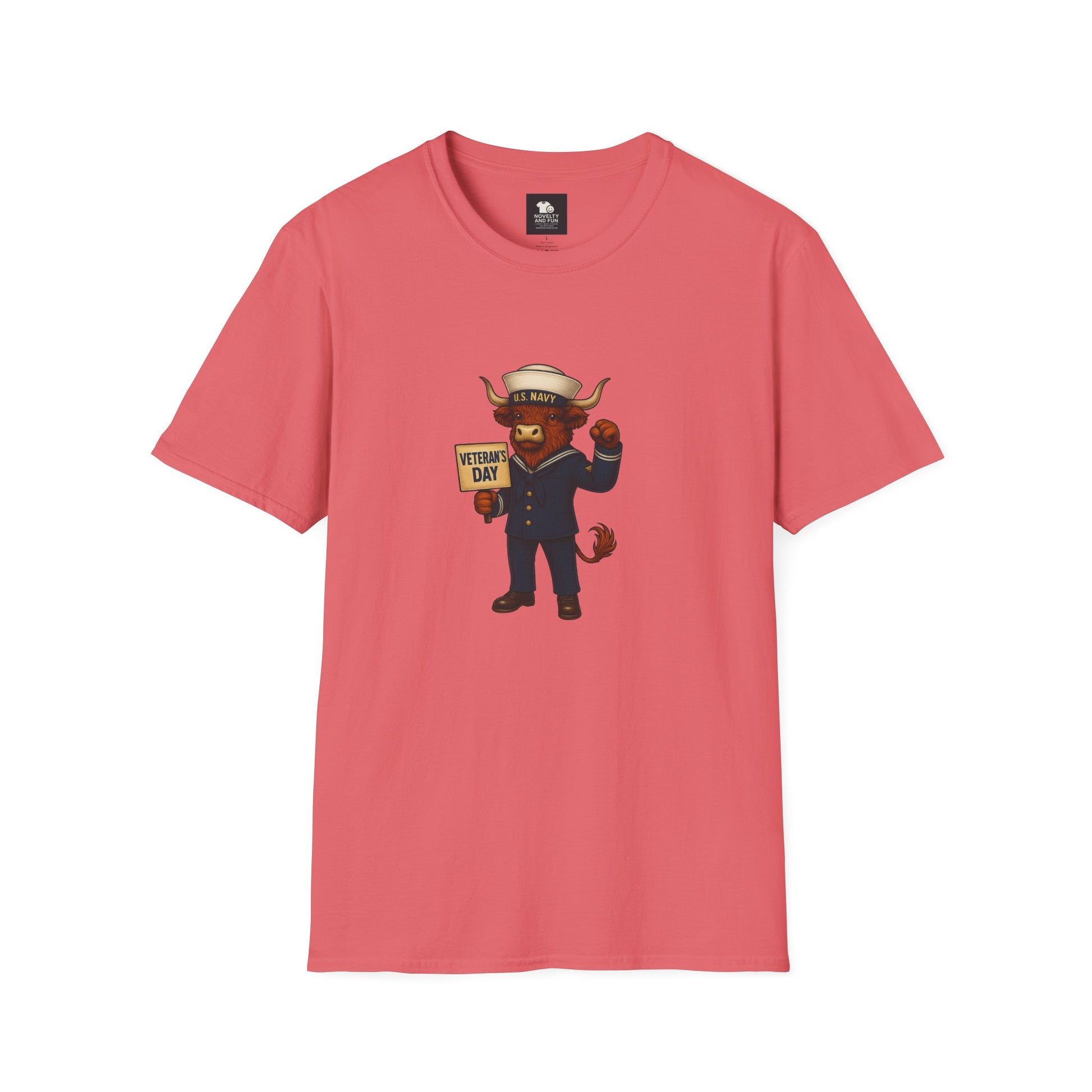 Veteran's Day Navy Highland Cow T-Shirt