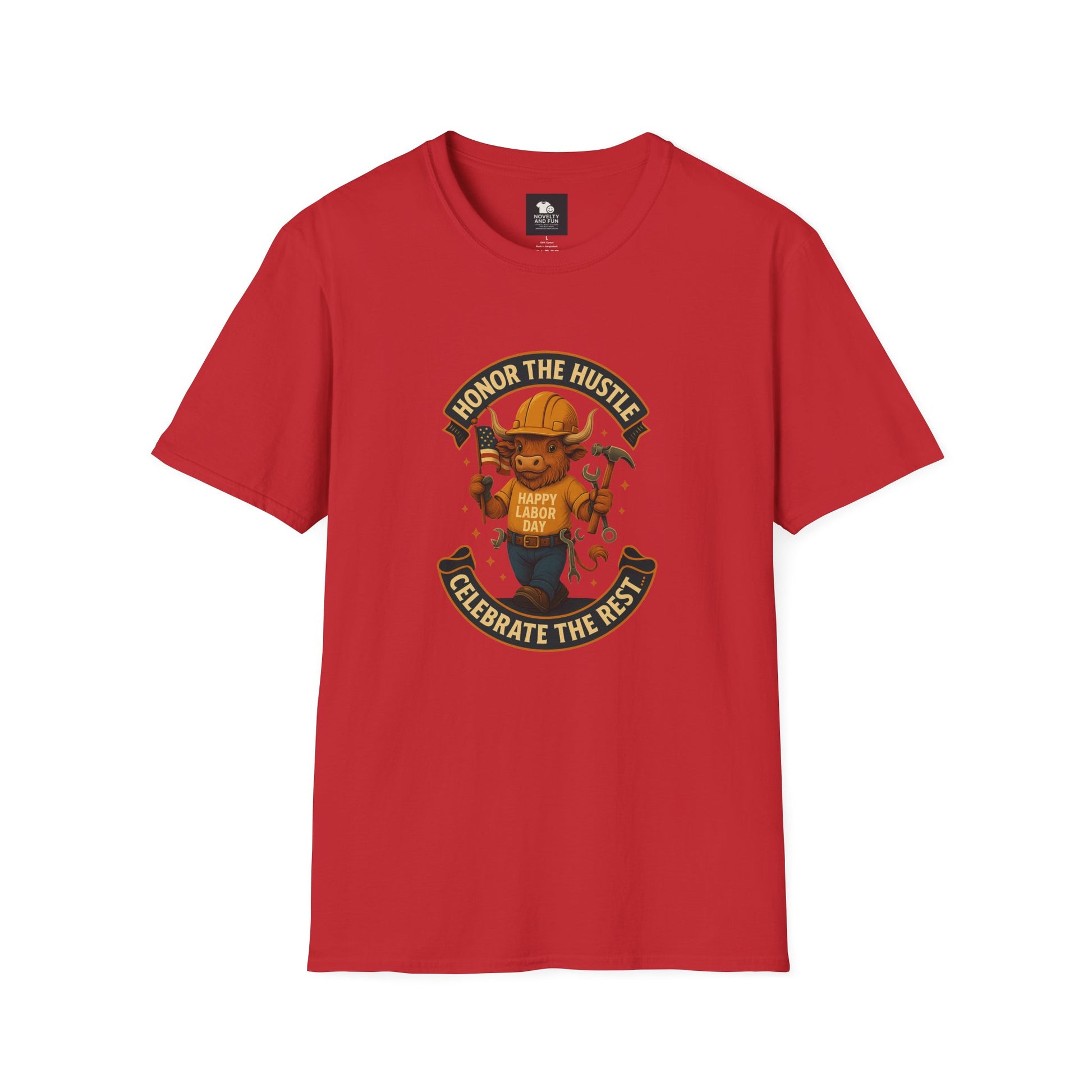 Honor The Hustle Unisex Graphic T-Shirt - Labor Day Construction Tee