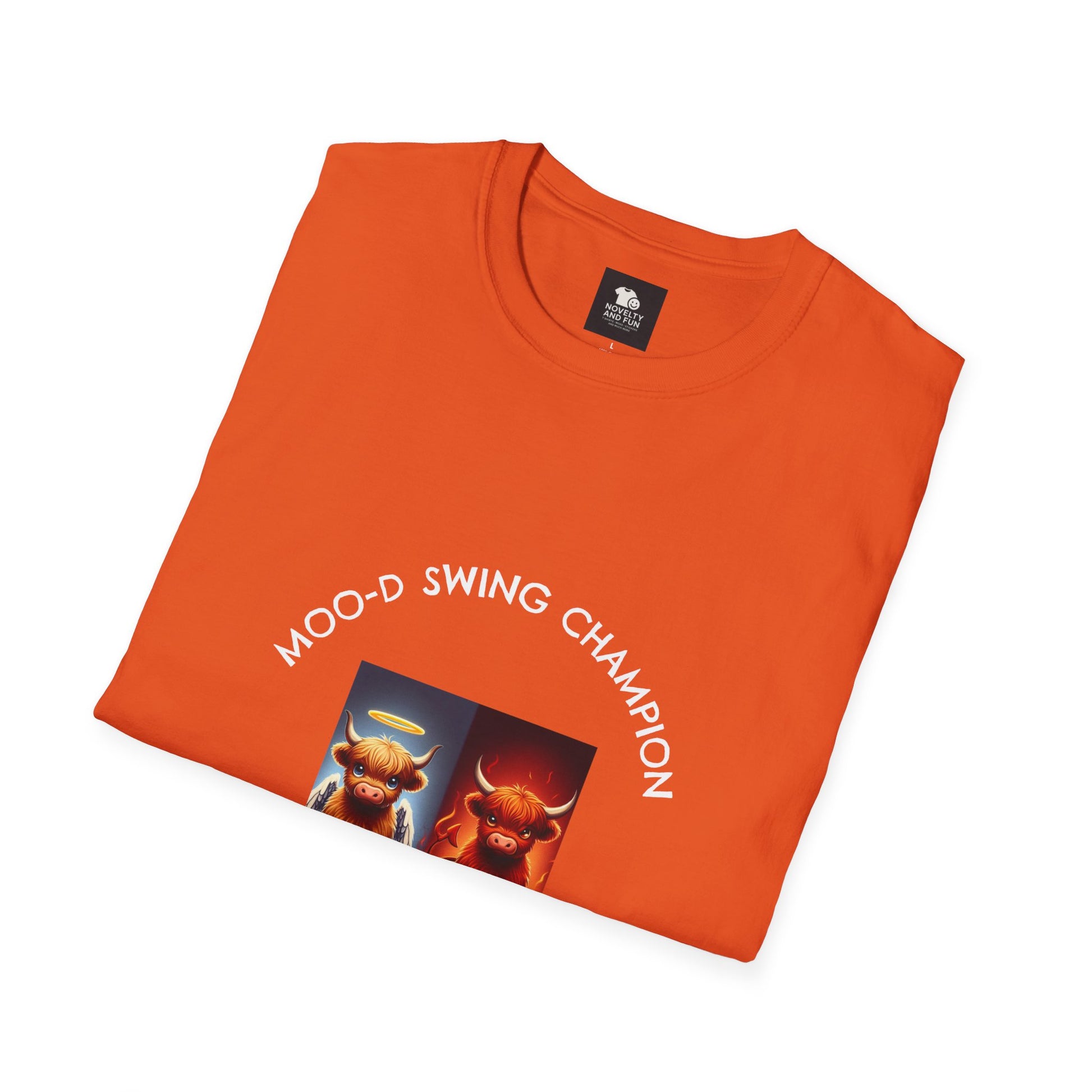 Highland Cow Mood Swings Tee - Holy Cow, Hell No, Fun Shirt, Cow Lover Gift,