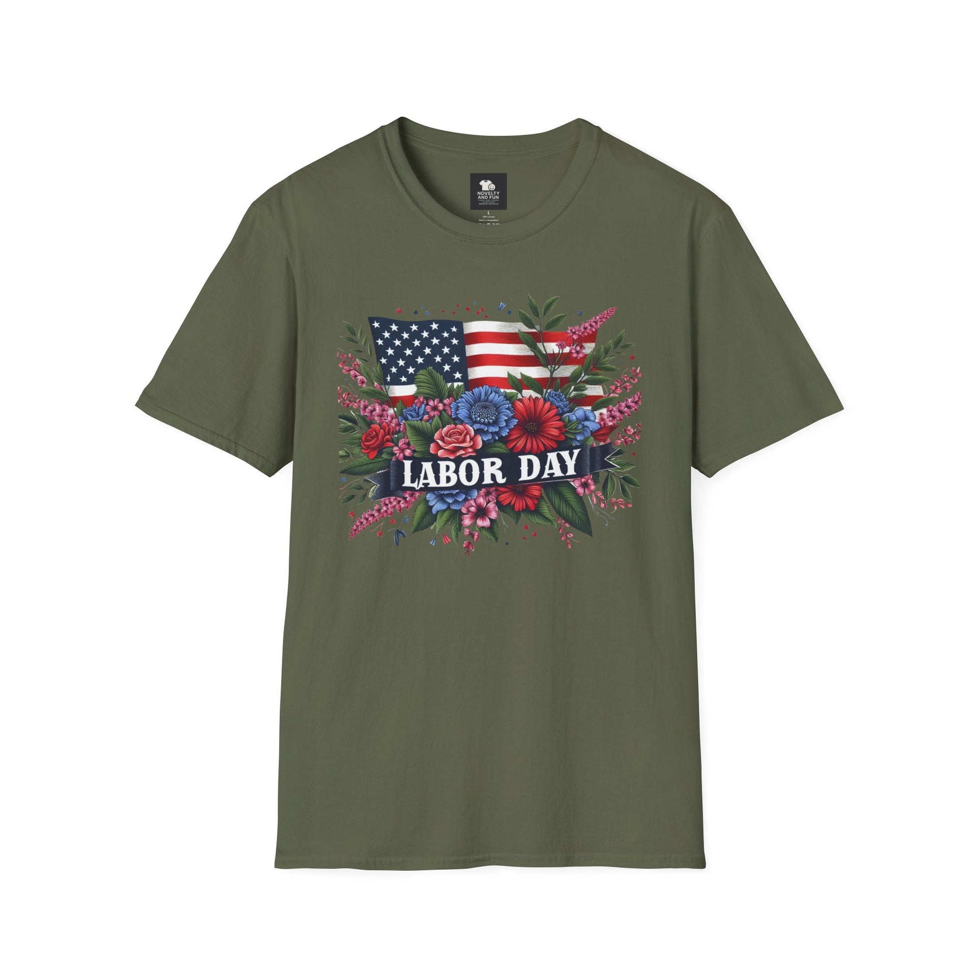 Labor Day Floral T-Shirt, Patriotic Tee