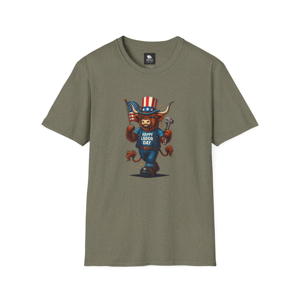 Happy Labor Day Highland Cow T-Shirt
