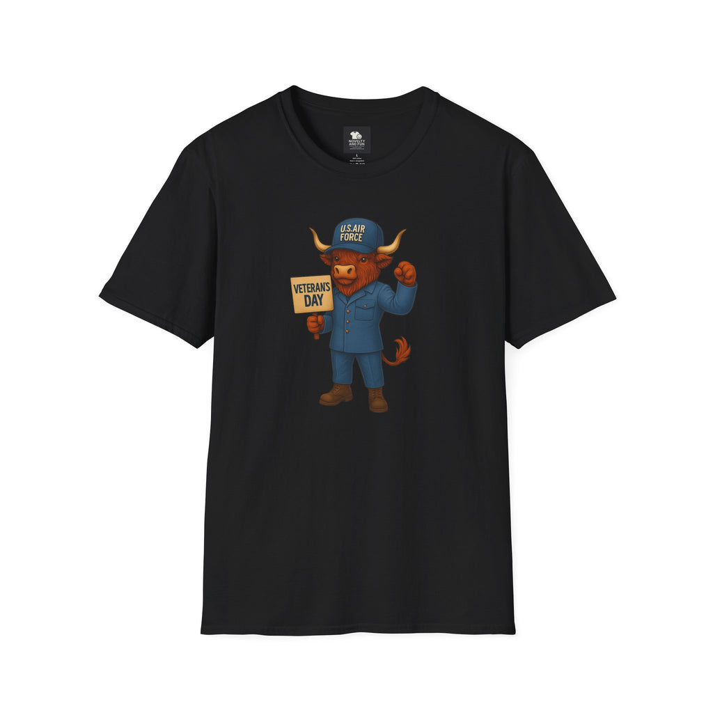 Air Force Veteran's Day Highland Cow T-Shirt
