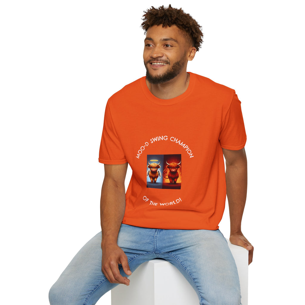 Highland Cow Mood Swings Tee - Holy Cow, Hell No, Fun Shirt, Cow Lover Gift,