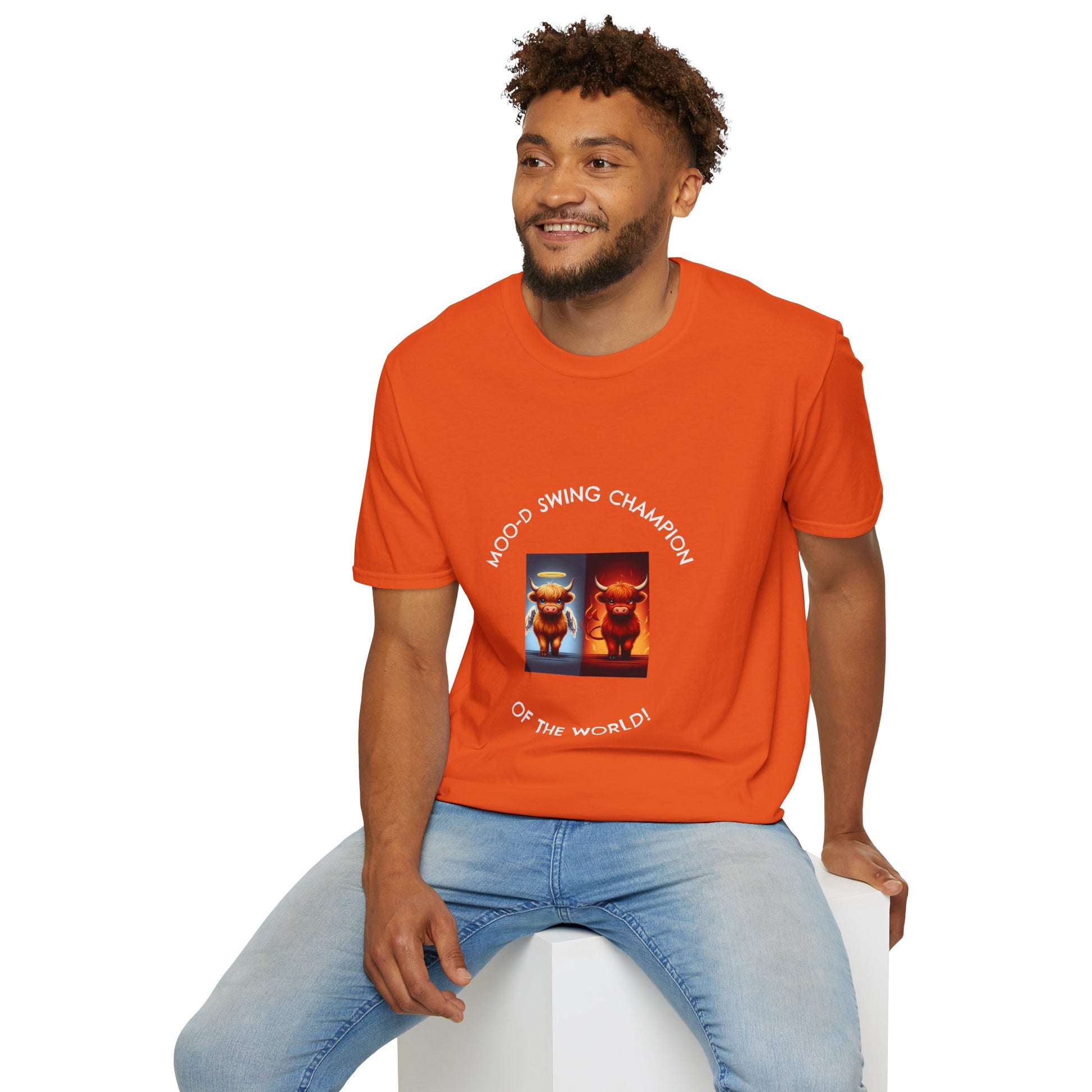 Highland Cow Mood Swings Tee - Holy Cow, Hell No, Fun Shirt, Cow Lover Gift,