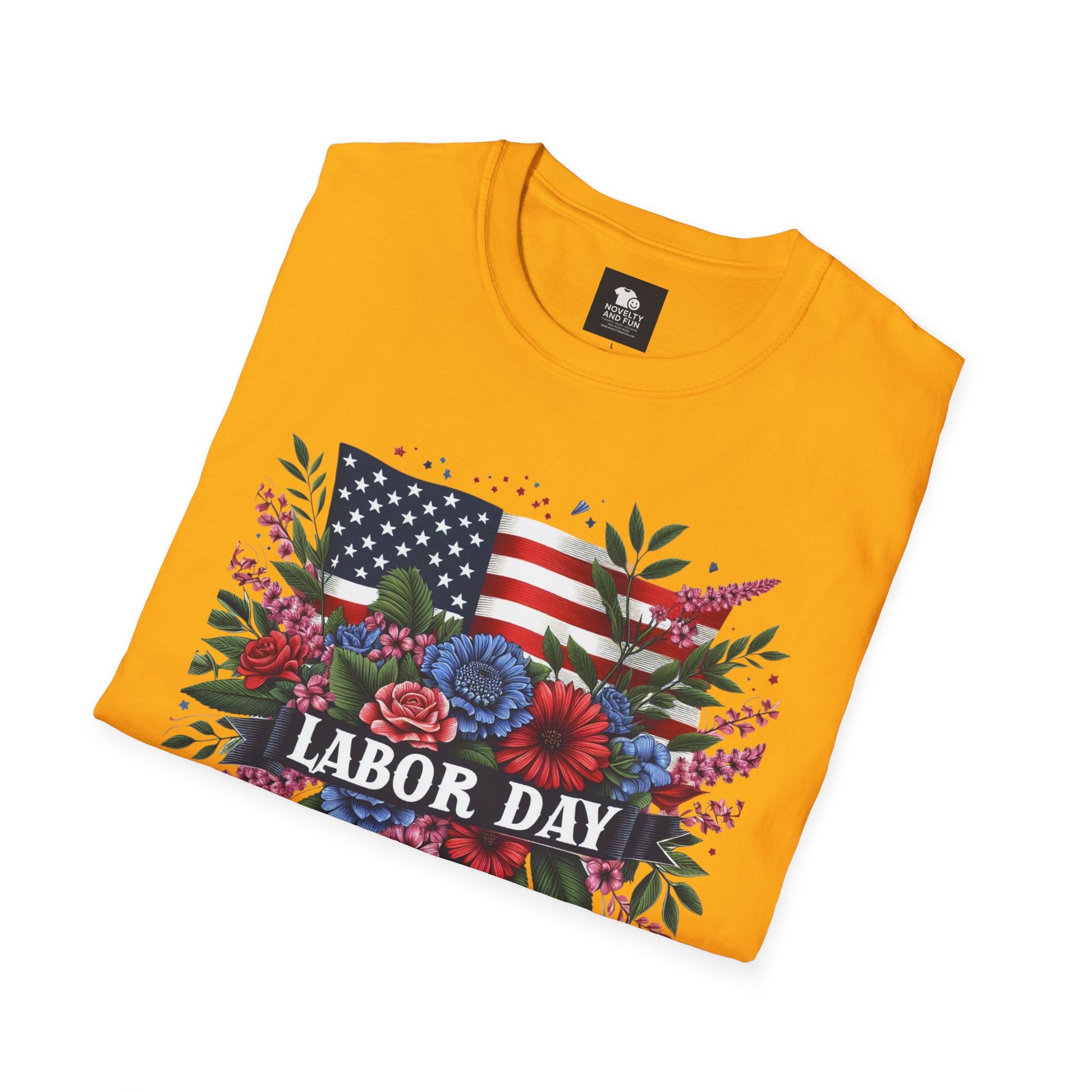 Labor Day Floral T-Shirt, Patriotic Tee