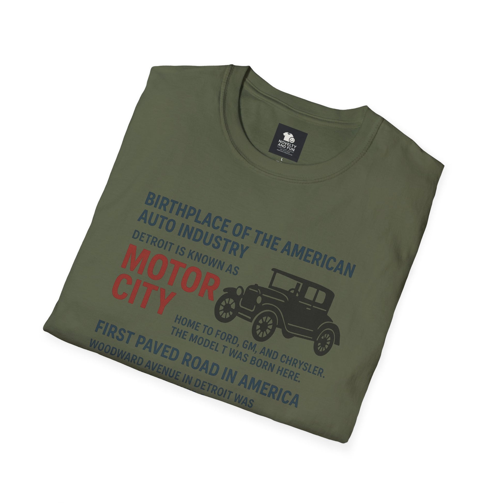 Motor City T-Shirt - Detroit Auto Heritage Vintage Car Lover Gift